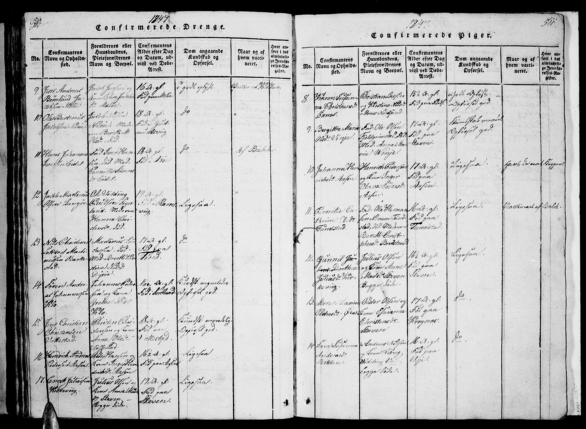 Ministerialprotokoller, klokkerbøker og fødselsregistre - Nordland, AV/SAT-A-1459/893/L1346: Parish register (copy) no. 893C01, 1820-1858, p. 510-511