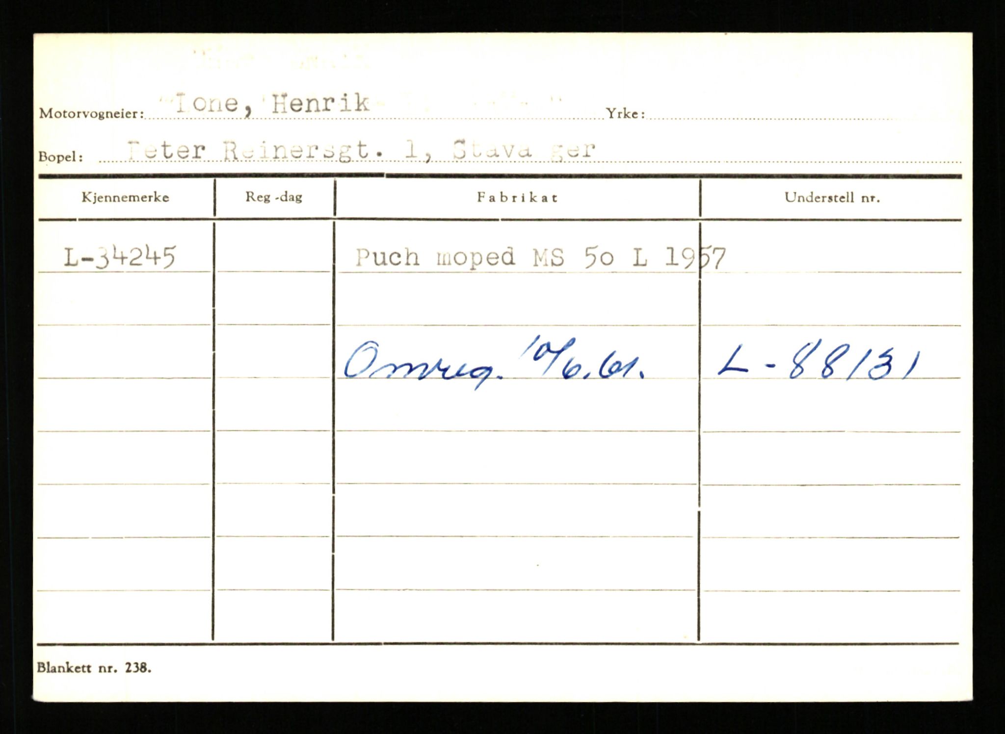 Stavanger trafikkstasjon, AV/SAST-A-101942/0/G/L0005: Registreringsnummer: 23000 - 34245, 1930-1971, p. 3486