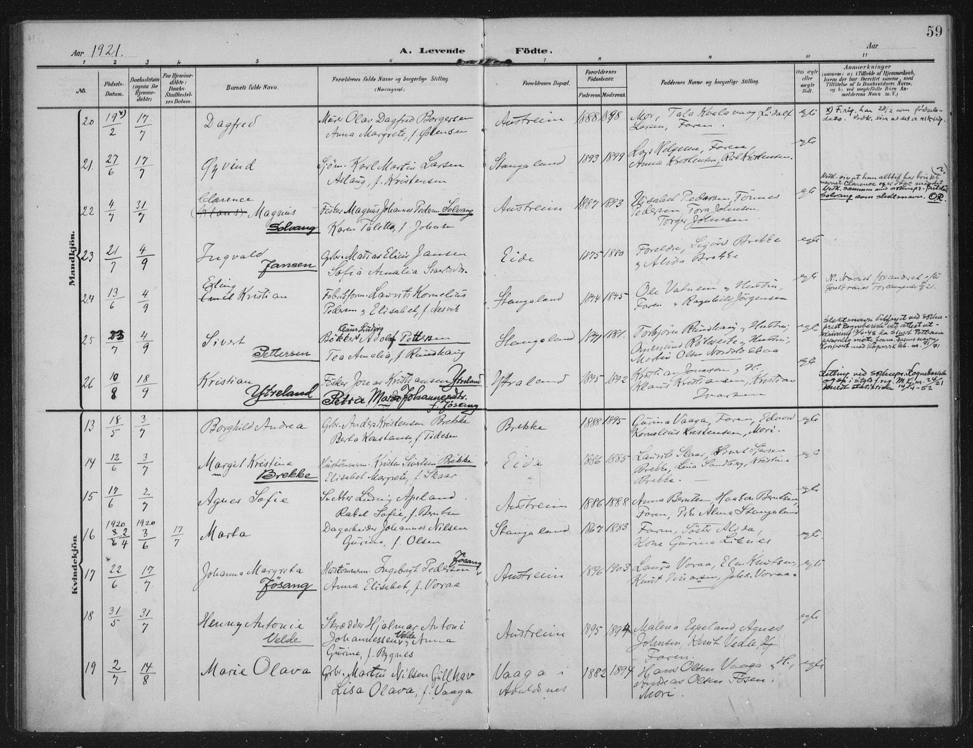 Kopervik sokneprestkontor, AV/SAST-A-101850/H/Ha/Haa/L0003: Parish register (official) no. A 3, 1906-1924, p. 59