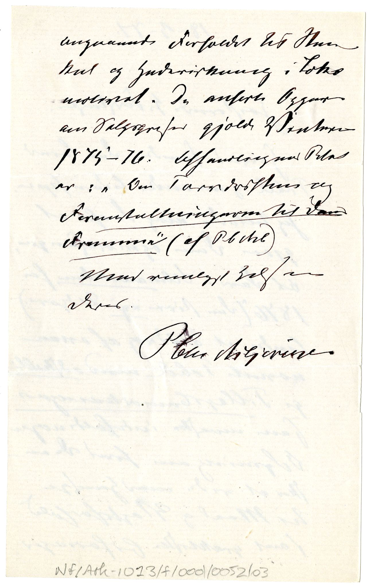 Diderik Maria Aalls brevsamling, NF/Ark-1023/F/L0001: D.M. Aalls brevsamling. A - B, 1738-1889, p. 583