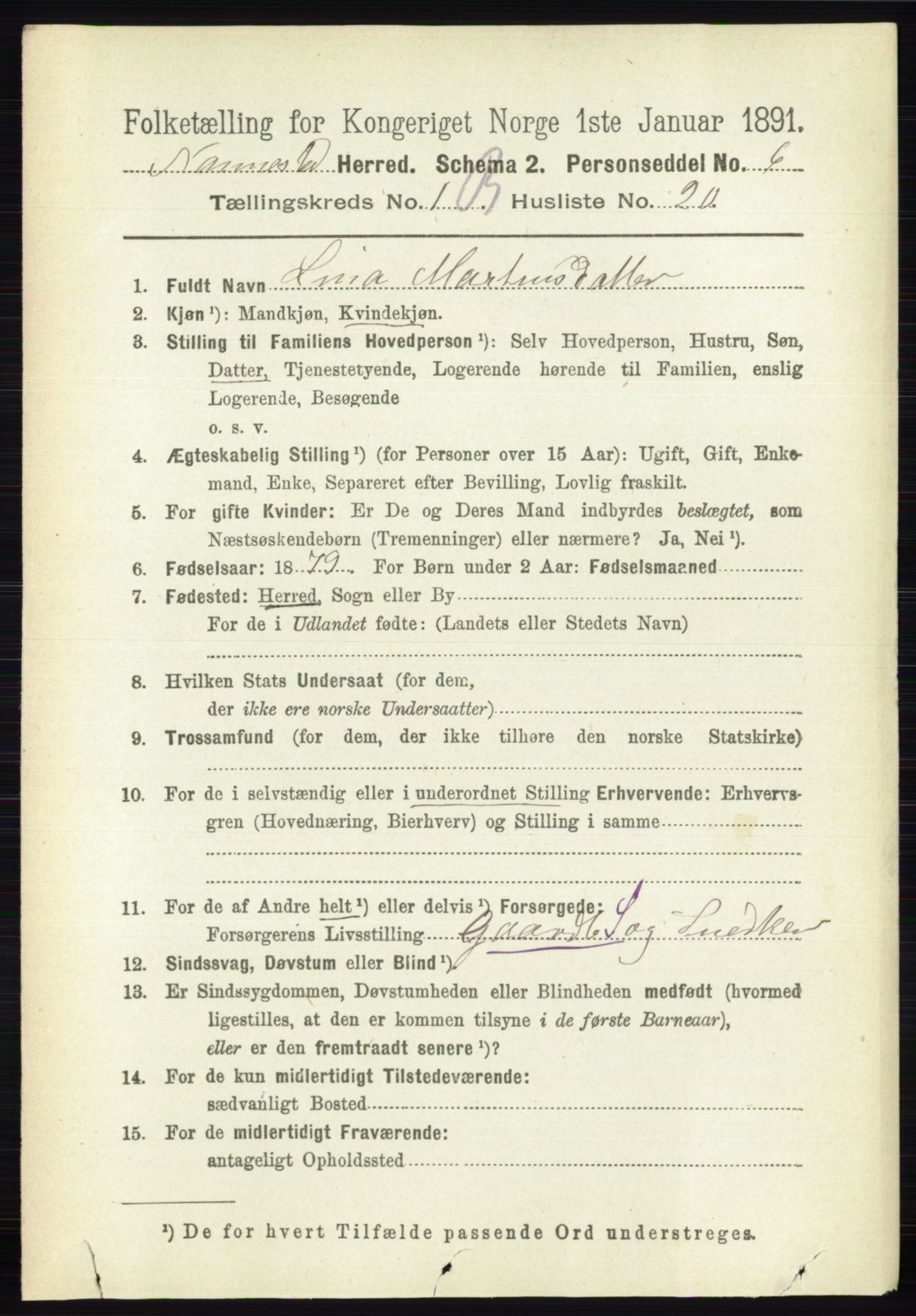 RA, 1891 census for 0238 Nannestad, 1891, p. 814