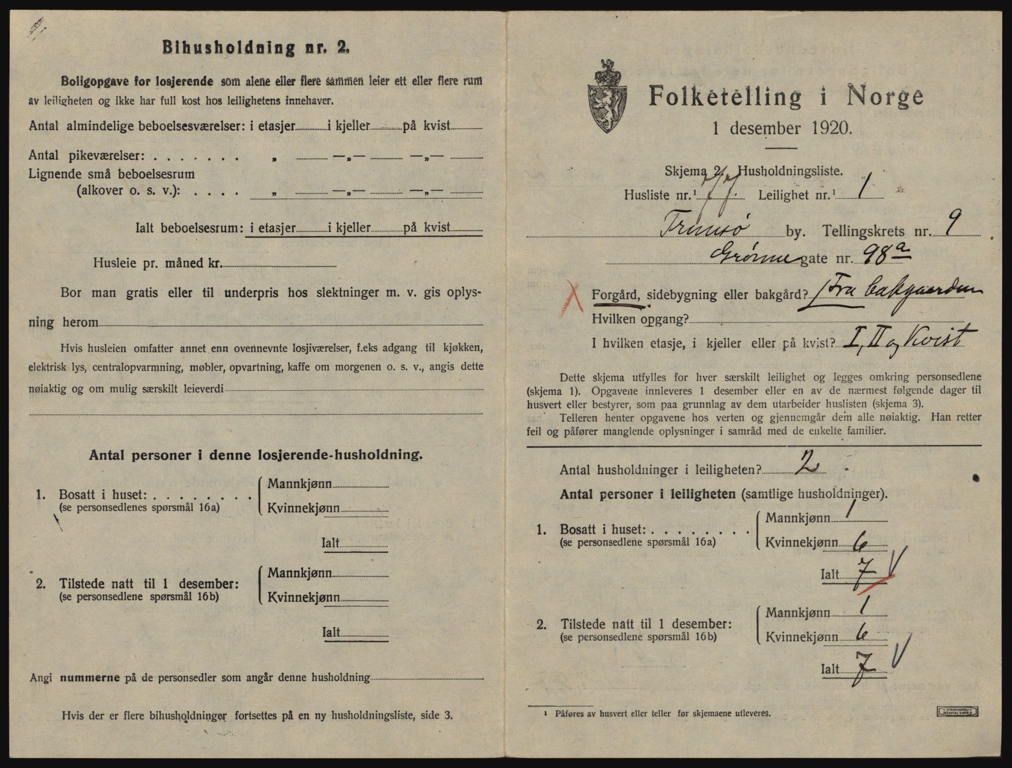 SATØ, 1920 census for Tromsø, 1920, p. 5141