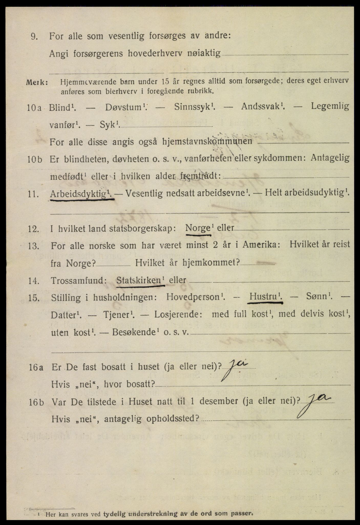 SAT, 1920 census for Levanger town, 1920, p. 2791