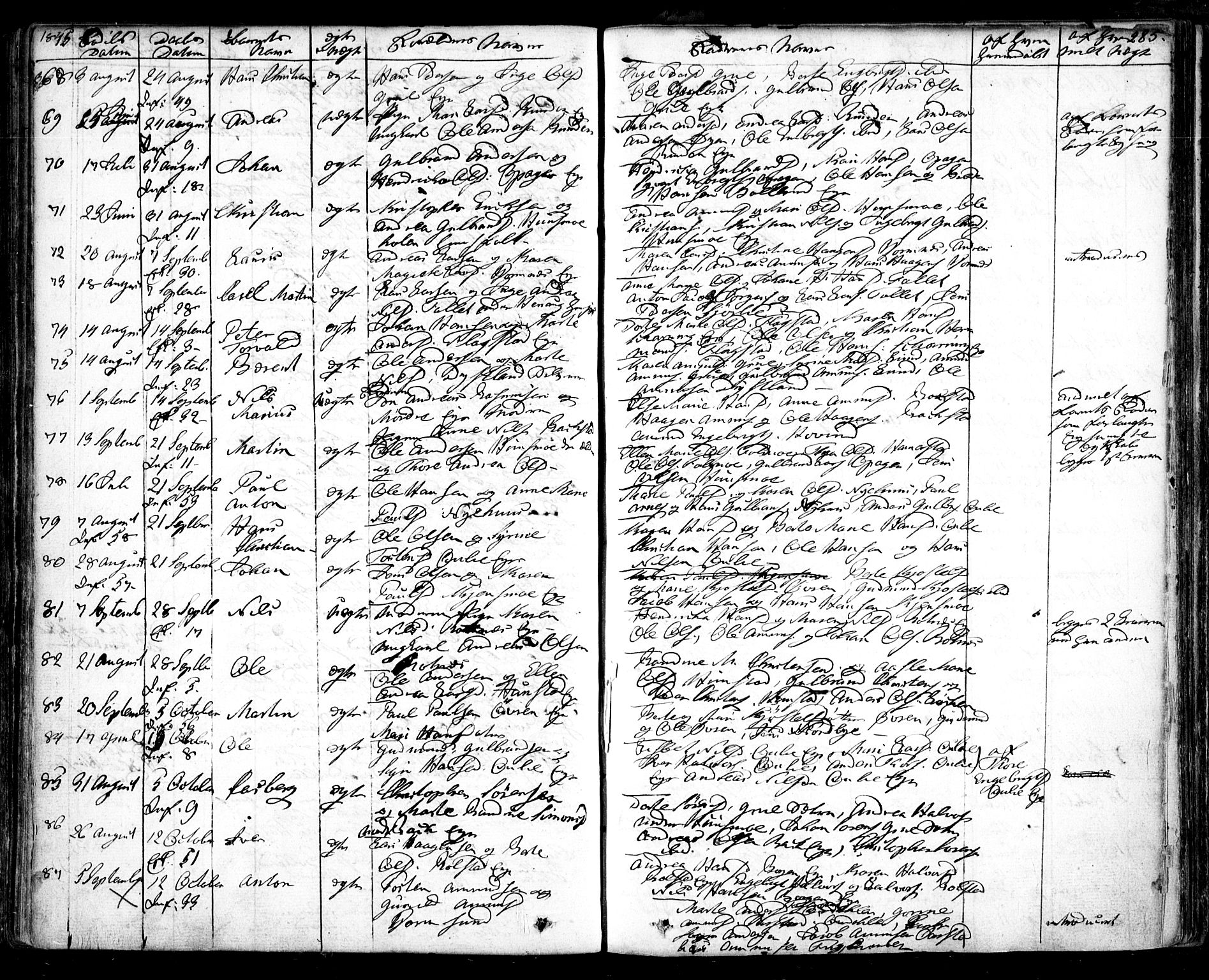 Nes prestekontor Kirkebøker, AV/SAO-A-10410/F/Fa/L0006: Parish register (official) no. I 6, 1833-1845, p. 285