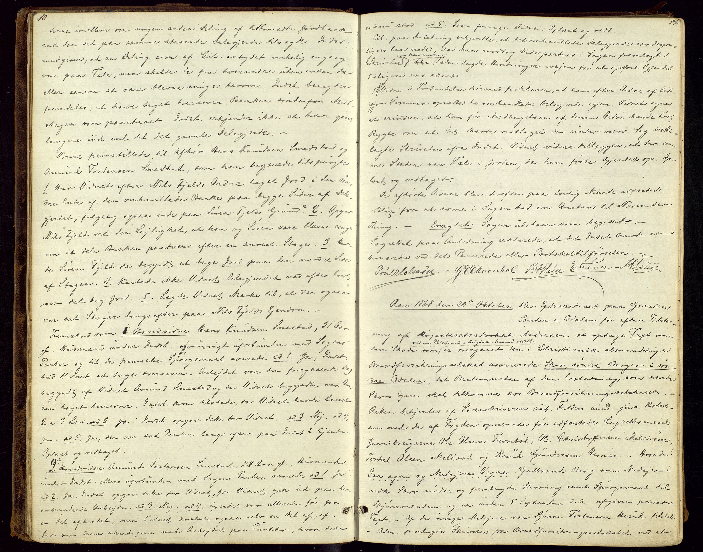 Vinger og Odal sorenskriveri, AV/SAH-TING-022/G/Gc/Gcc/L0003: Åstedsprotokoll - Vinger og Odal, 1868-1896, p. 10-11