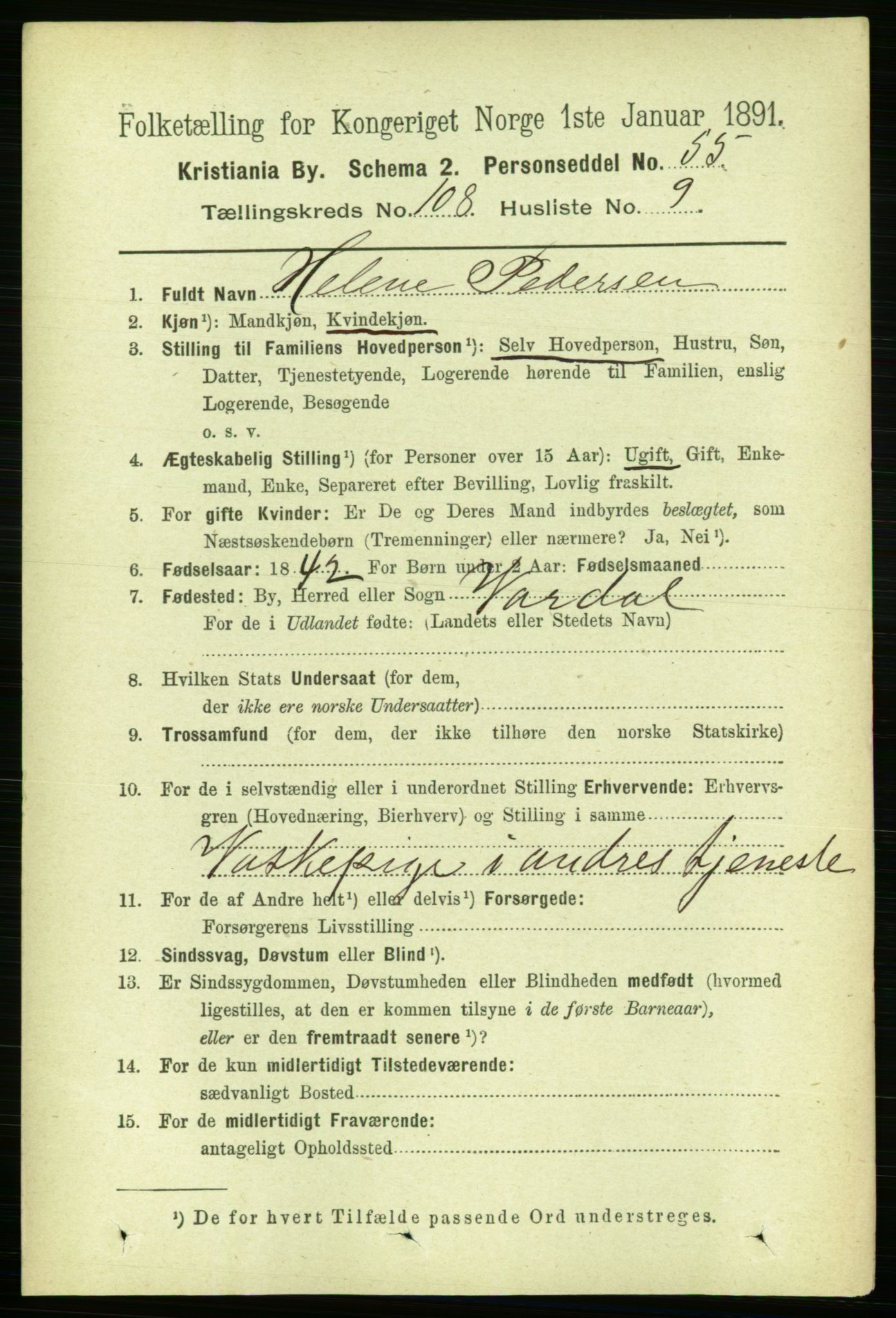 RA, 1891 census for 0301 Kristiania, 1891, p. 55788