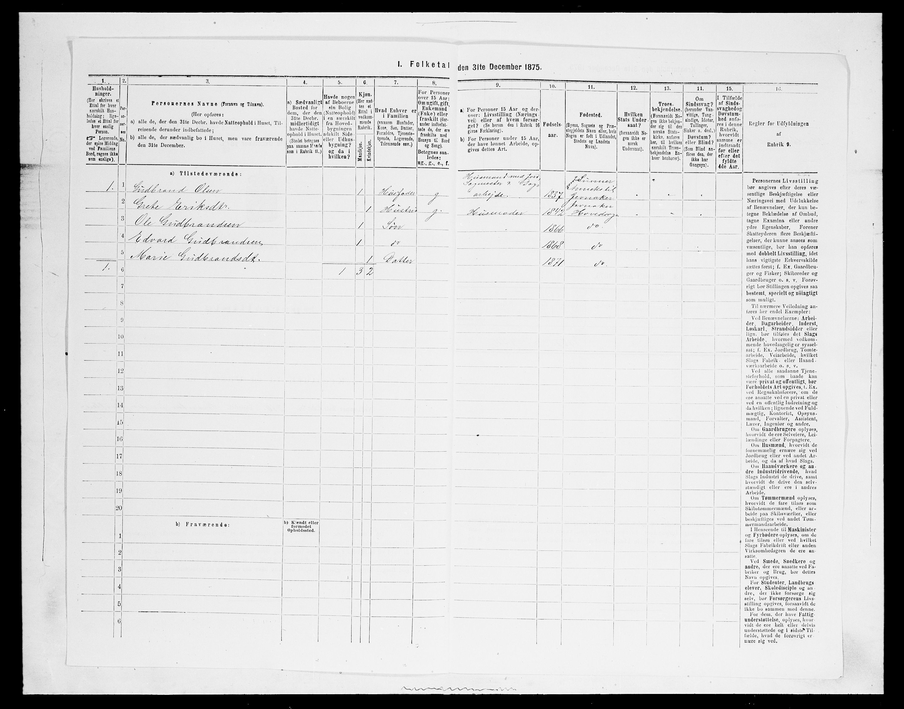 SAH, 1875 census for 0532P Jevnaker, 1875, p. 1348