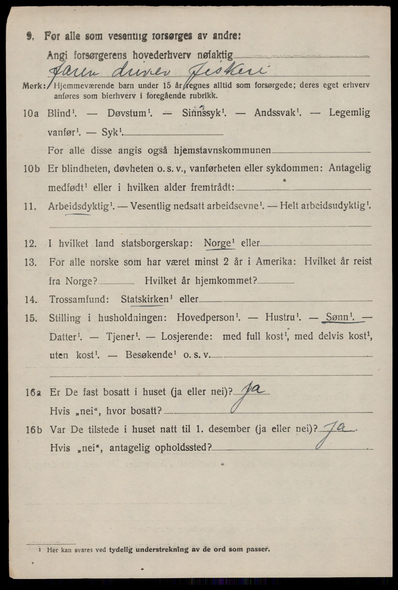 SAST, 1920 census for Åkra, 1920, p. 2385