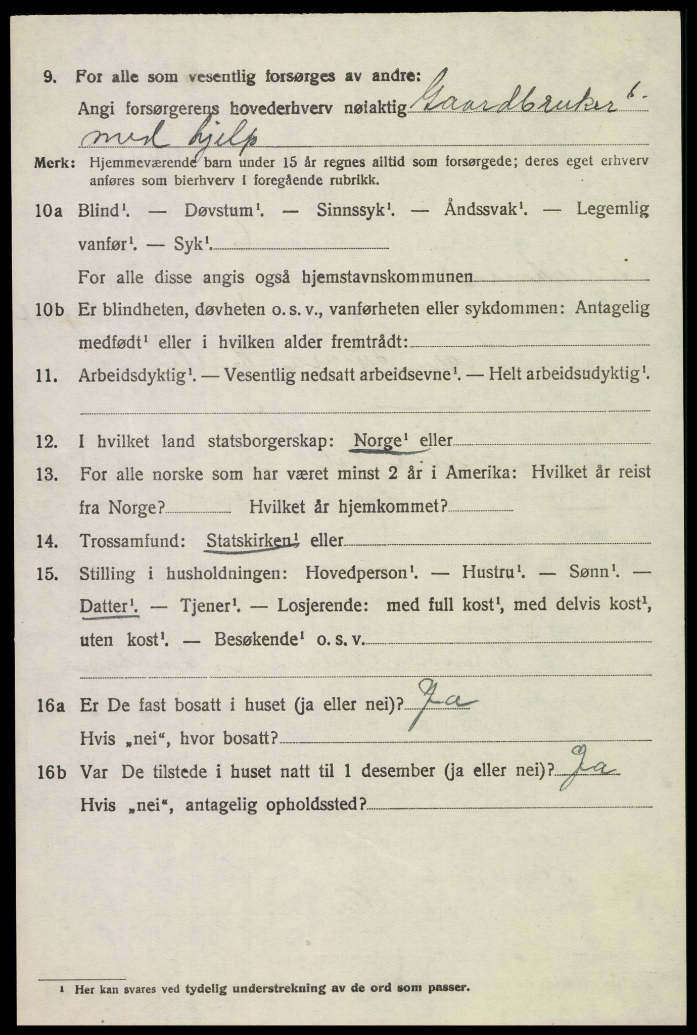 SAH, 1920 census for Snertingdal, 1920, p. 4870