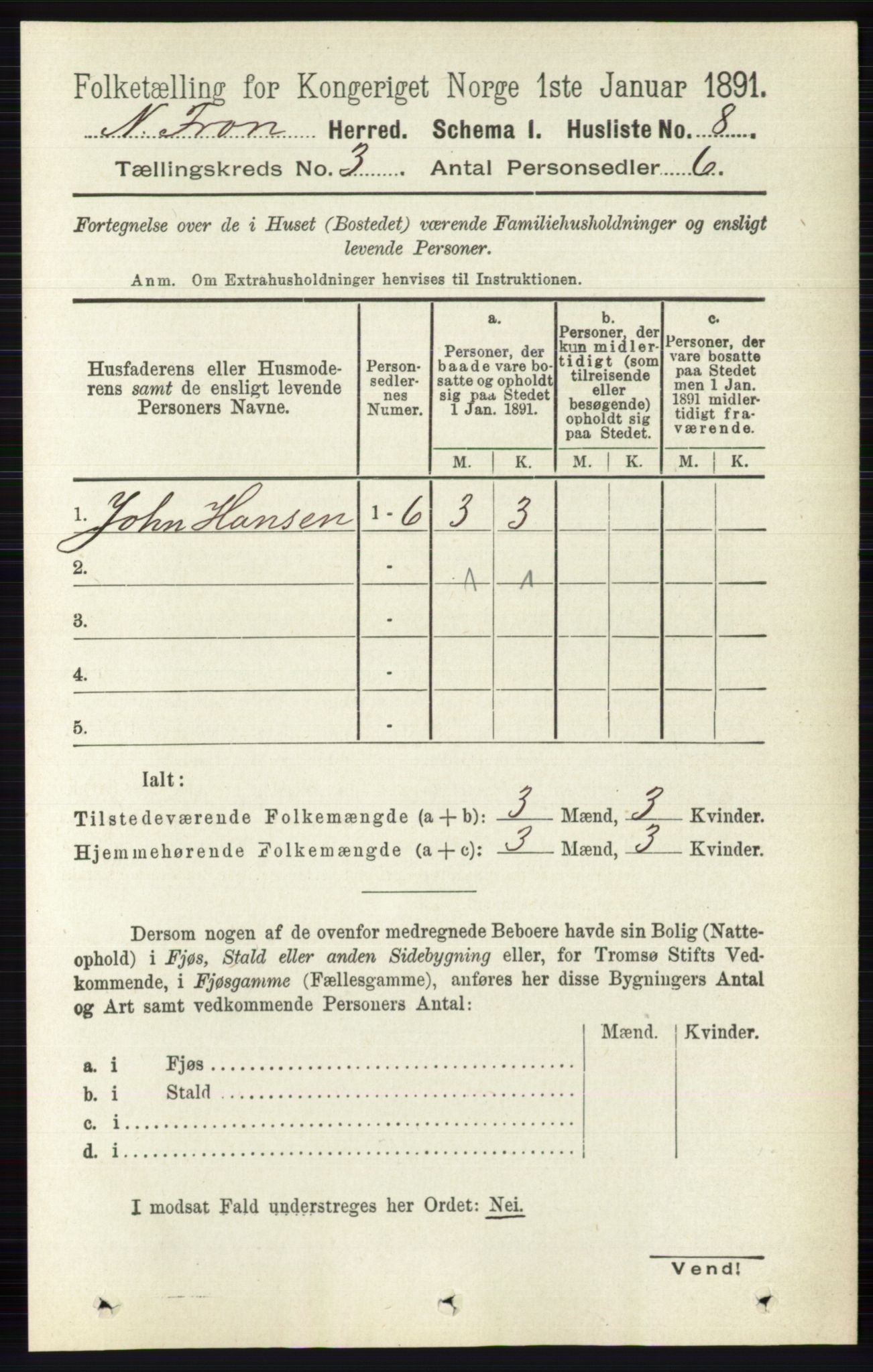 RA, 1891 census for 0518 Nord-Fron, 1891, p. 764