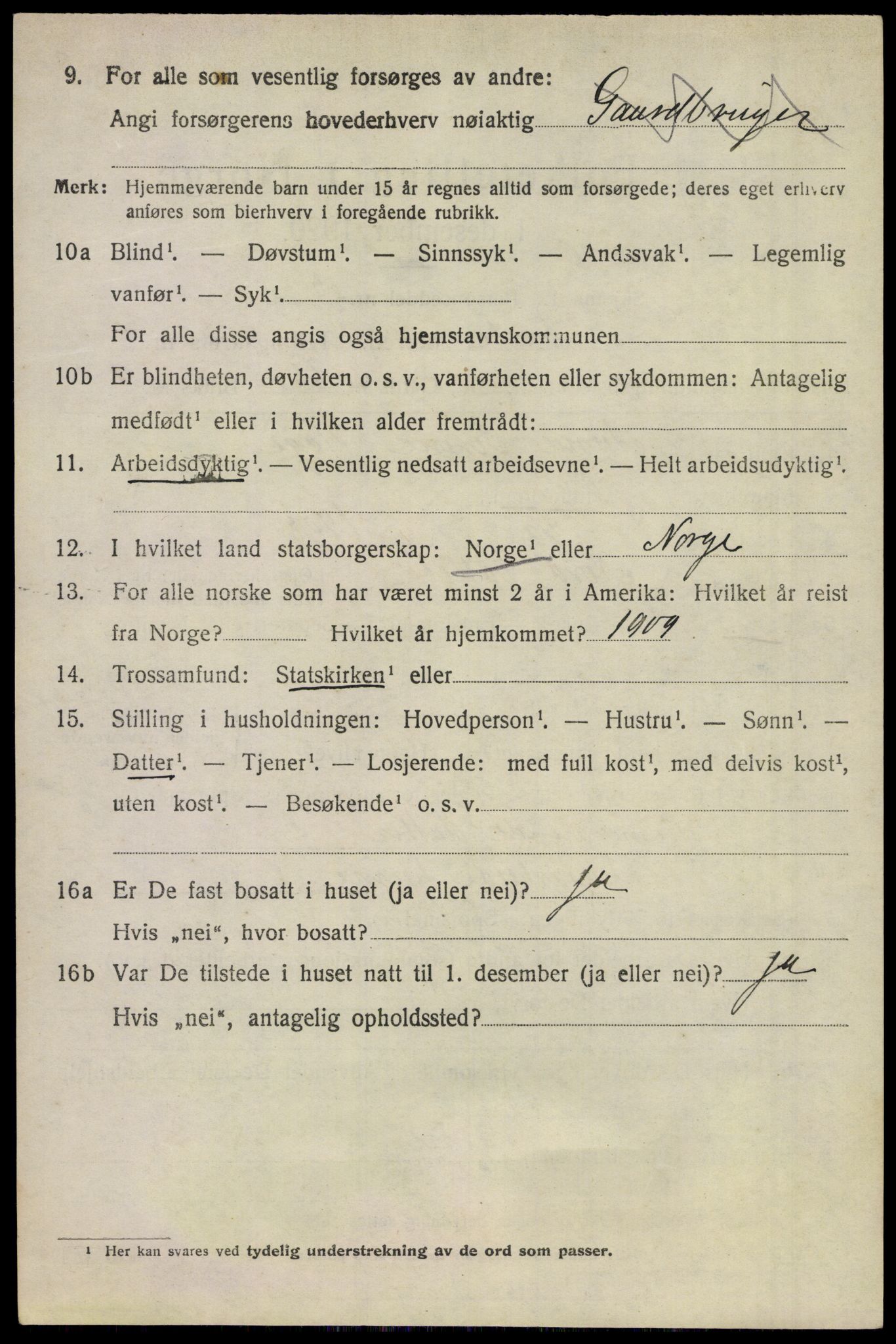 SAKO, 1920 census for Våle, 1920, p. 3607