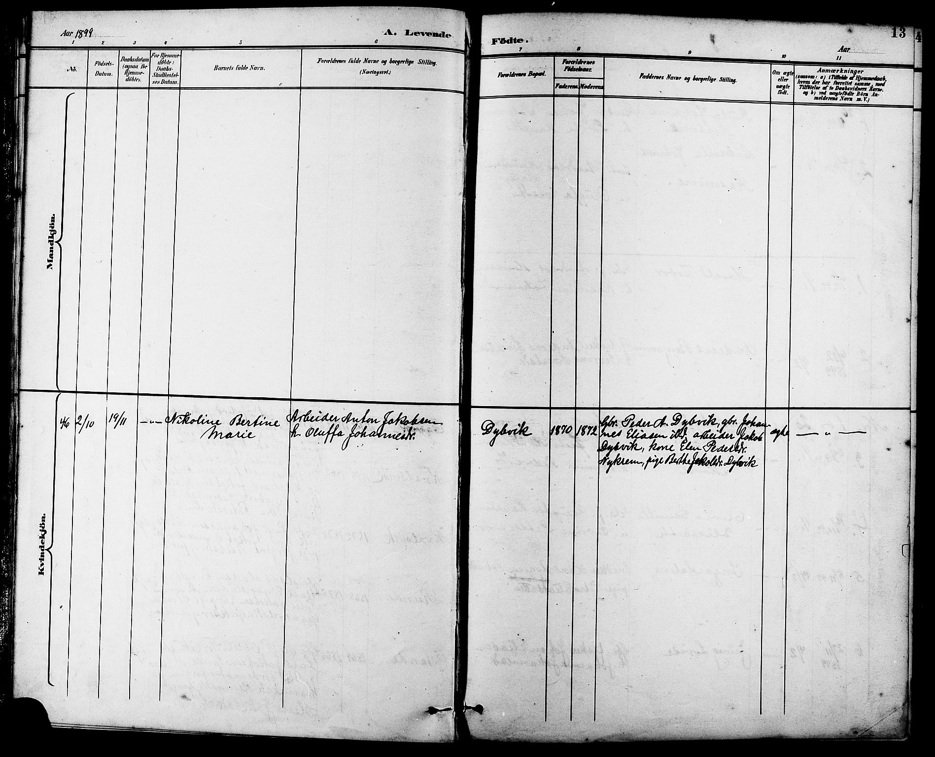 Ministerialprotokoller, klokkerbøker og fødselsregistre - Møre og Romsdal, AV/SAT-A-1454/507/L0082: Parish register (copy) no. 507C05, 1896-1914, p. 13