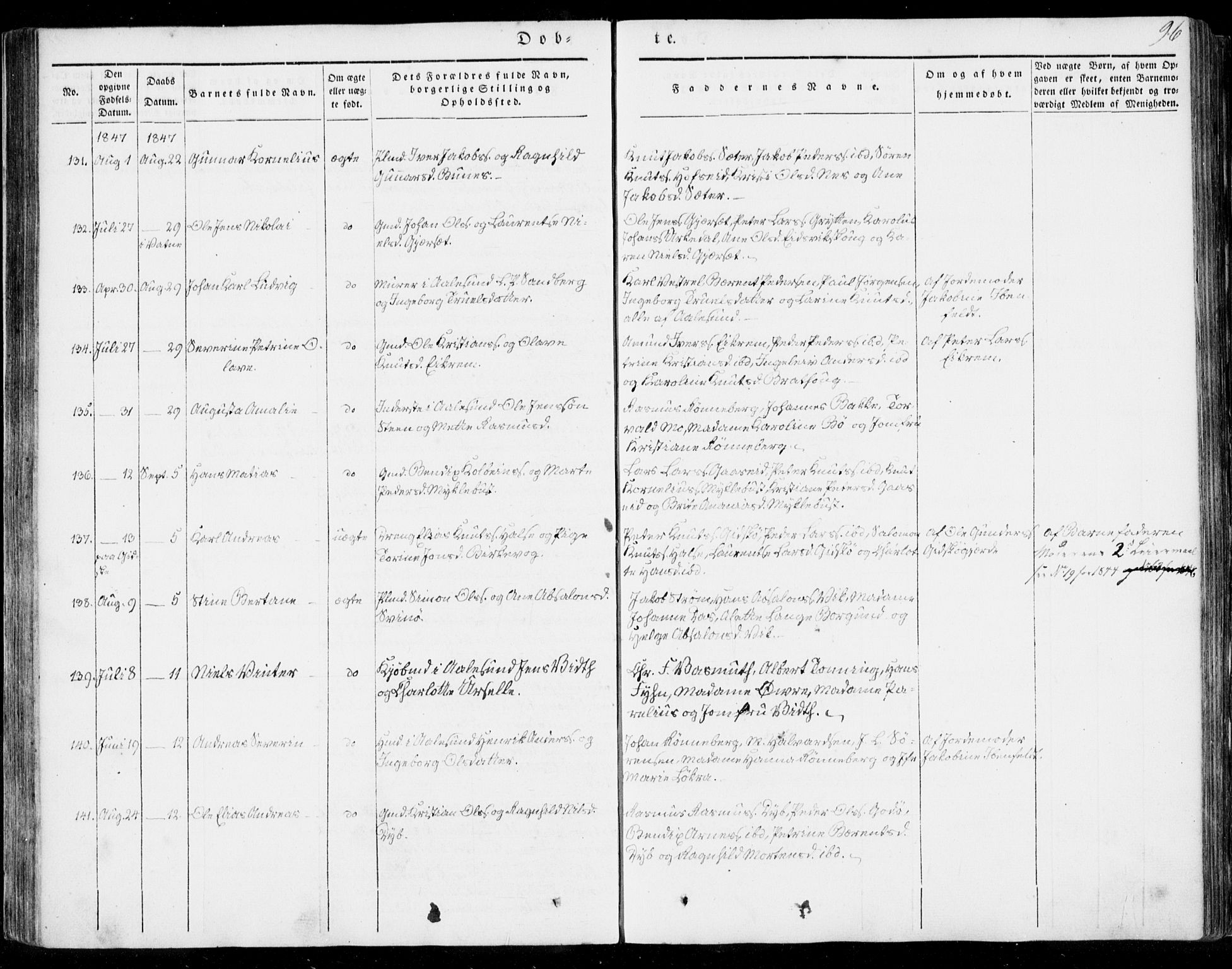 Ministerialprotokoller, klokkerbøker og fødselsregistre - Møre og Romsdal, AV/SAT-A-1454/528/L0396: Parish register (official) no. 528A07, 1839-1847, p. 96