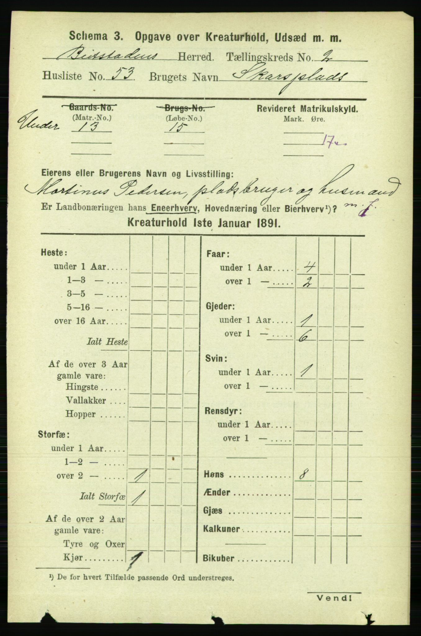 RA, 1891 census for 1727 Beitstad, 1891, p. 5749