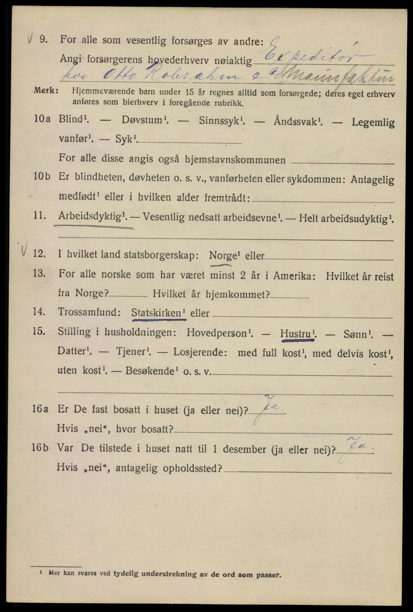 SAO, 1920 census for Kristiania, 1920, p. 301210