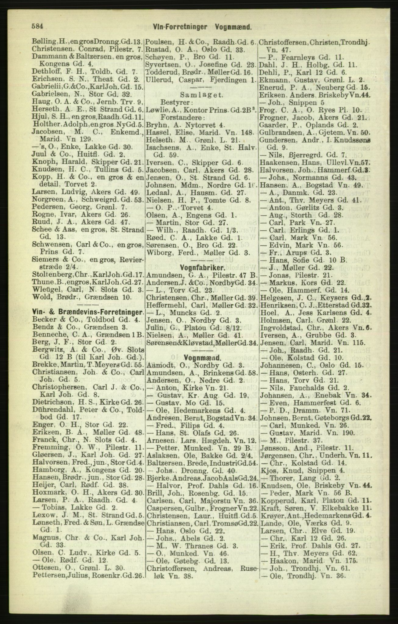 Kristiania/Oslo adressebok, PUBL/-, 1886, p. 584