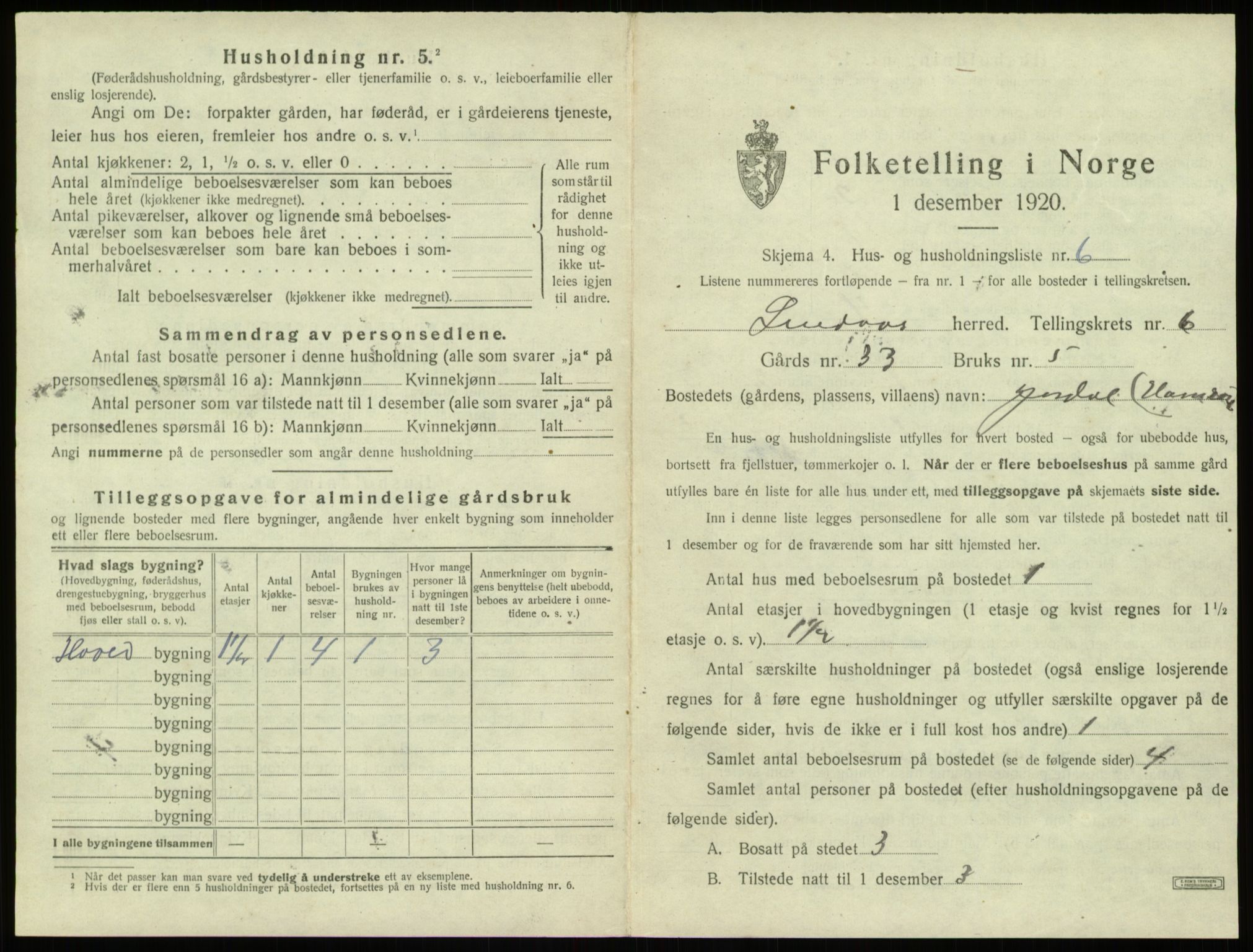 SAB, 1920 census for Lindås, 1920, p. 388