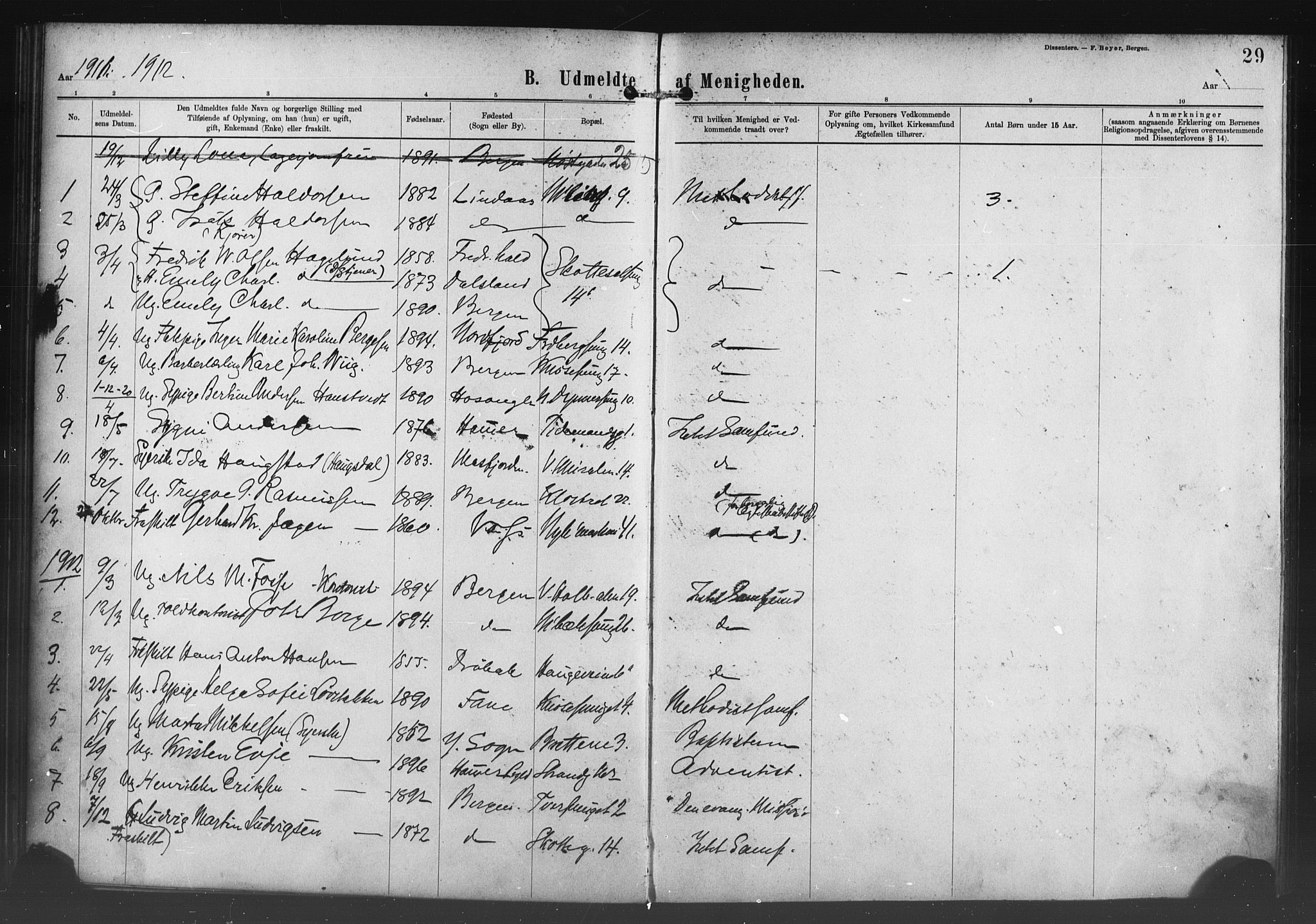 Nykirken Sokneprestembete, SAB/A-77101/H/Haa/L0054: Parish register (official) no. H 3, 1897-1943, p. 29