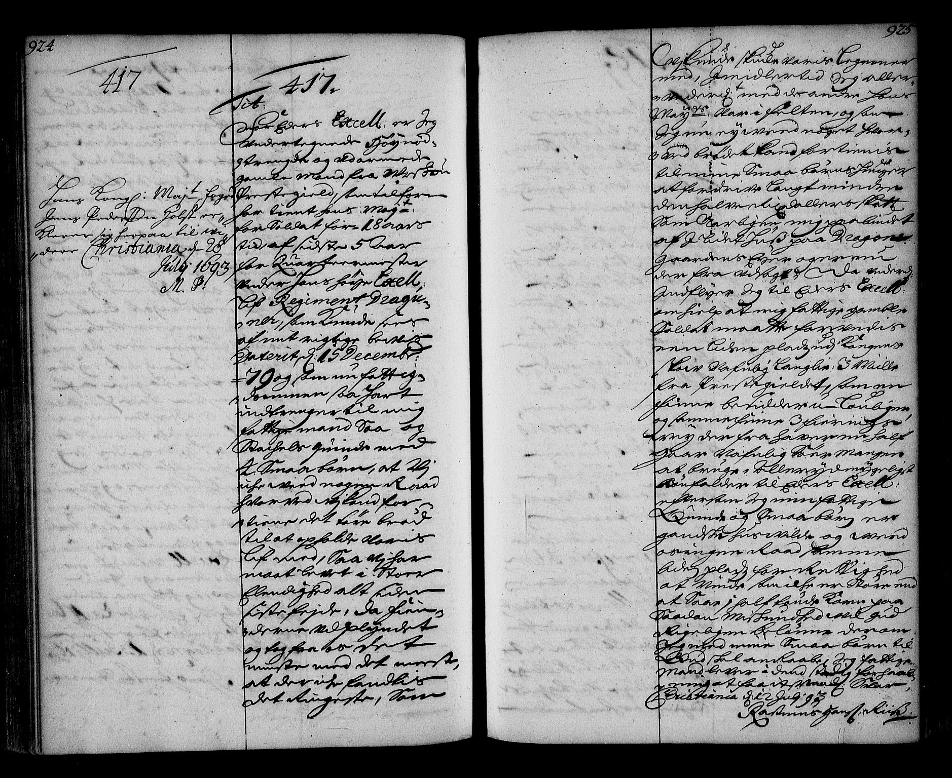 Stattholderembetet 1572-1771, RA/EA-2870/Ae/L0010: Supplikasjons- og resolusjonsprotokoll, 1692-1693, p. 924-925