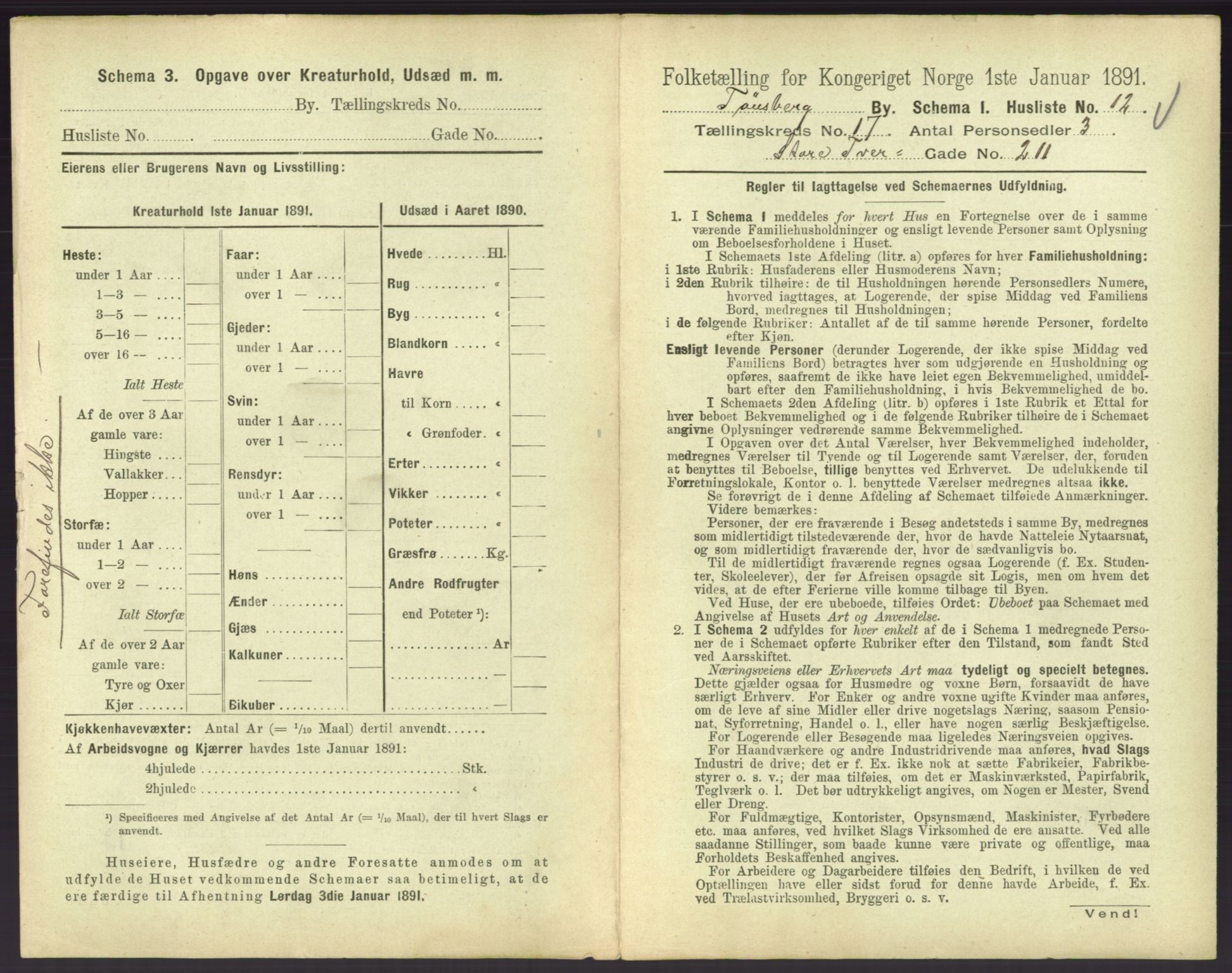 RA, 1891 census for 0705 Tønsberg, 1891, p. 620