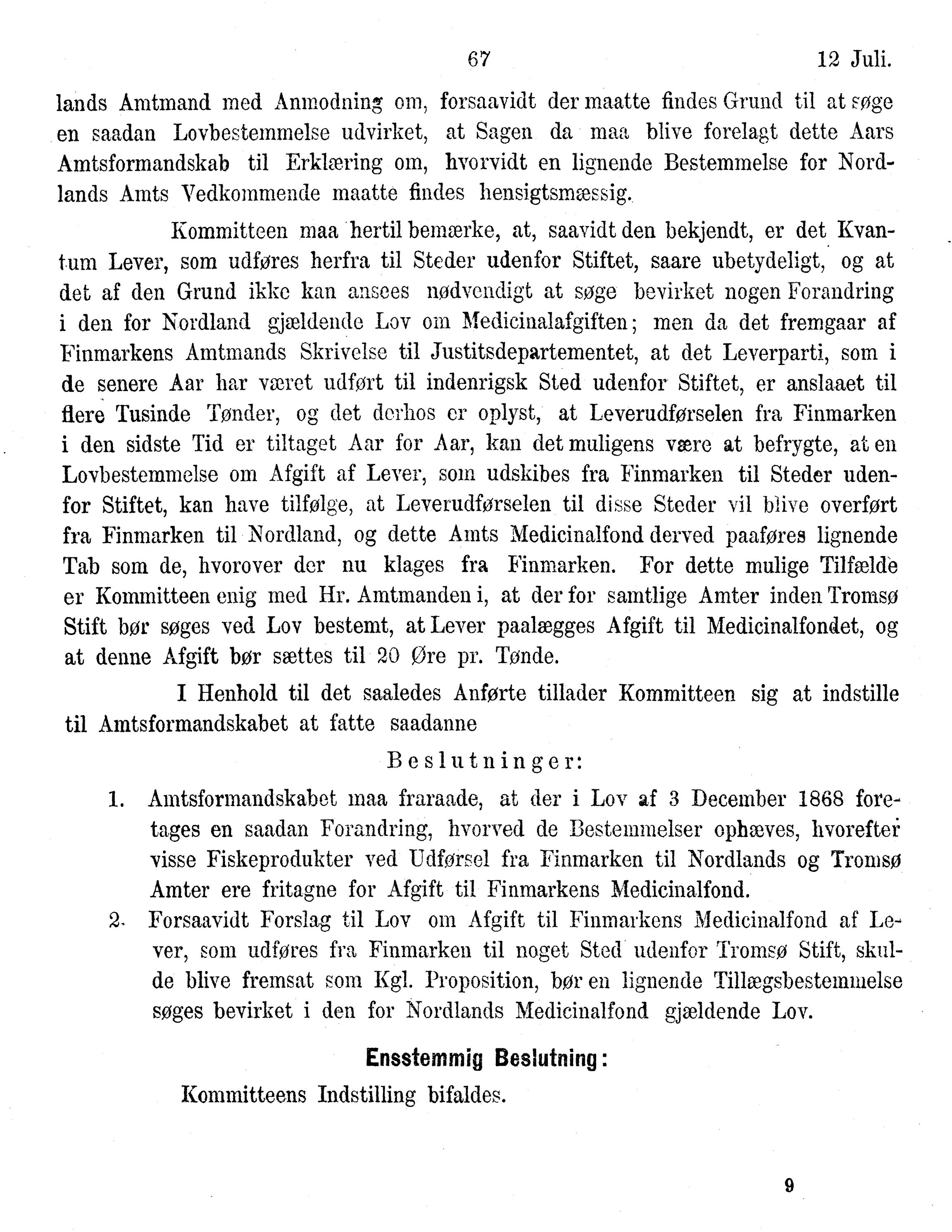 Nordland Fylkeskommune. Fylkestinget, AIN/NFK-17/176/A/Ac/L0014: Fylkestingsforhandlinger 1881-1885, 1881-1885