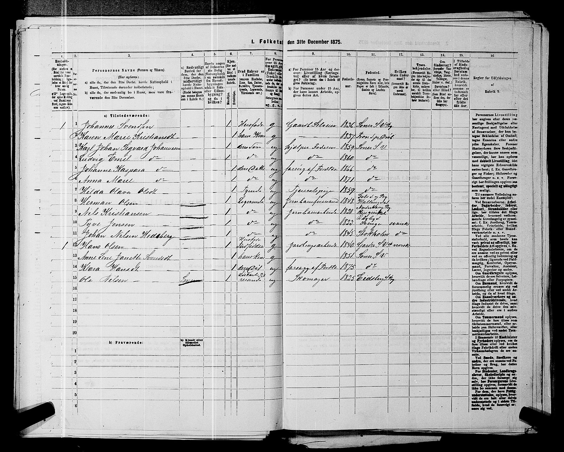 RA, 1875 census for 0211L Vestby/Vestby, Garder og Såner, 1875, p. 596