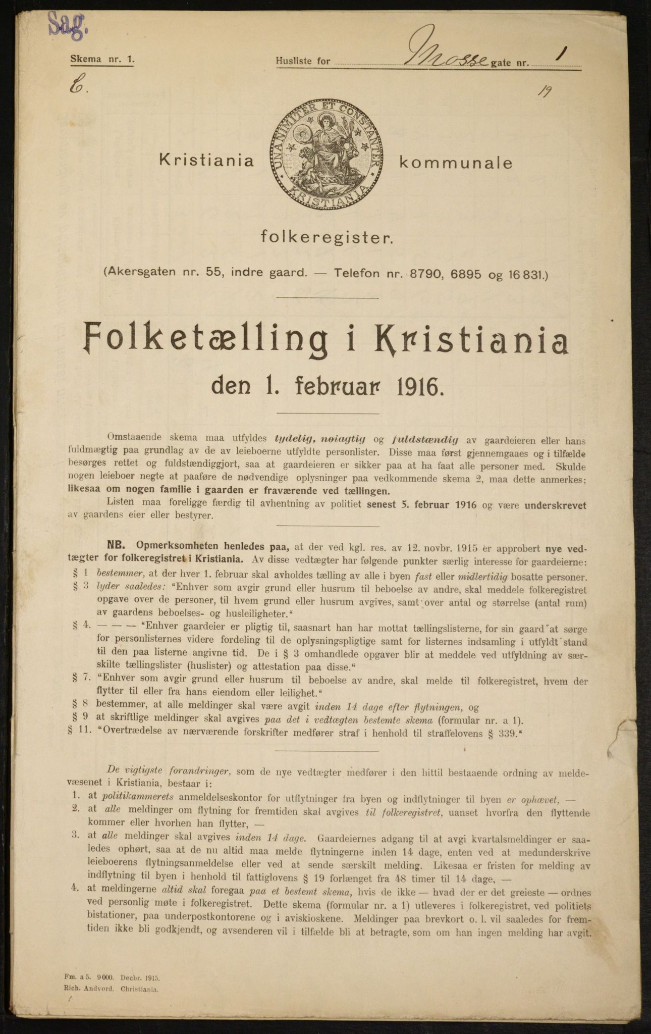 OBA, Municipal Census 1916 for Kristiania, 1916, p. 67322