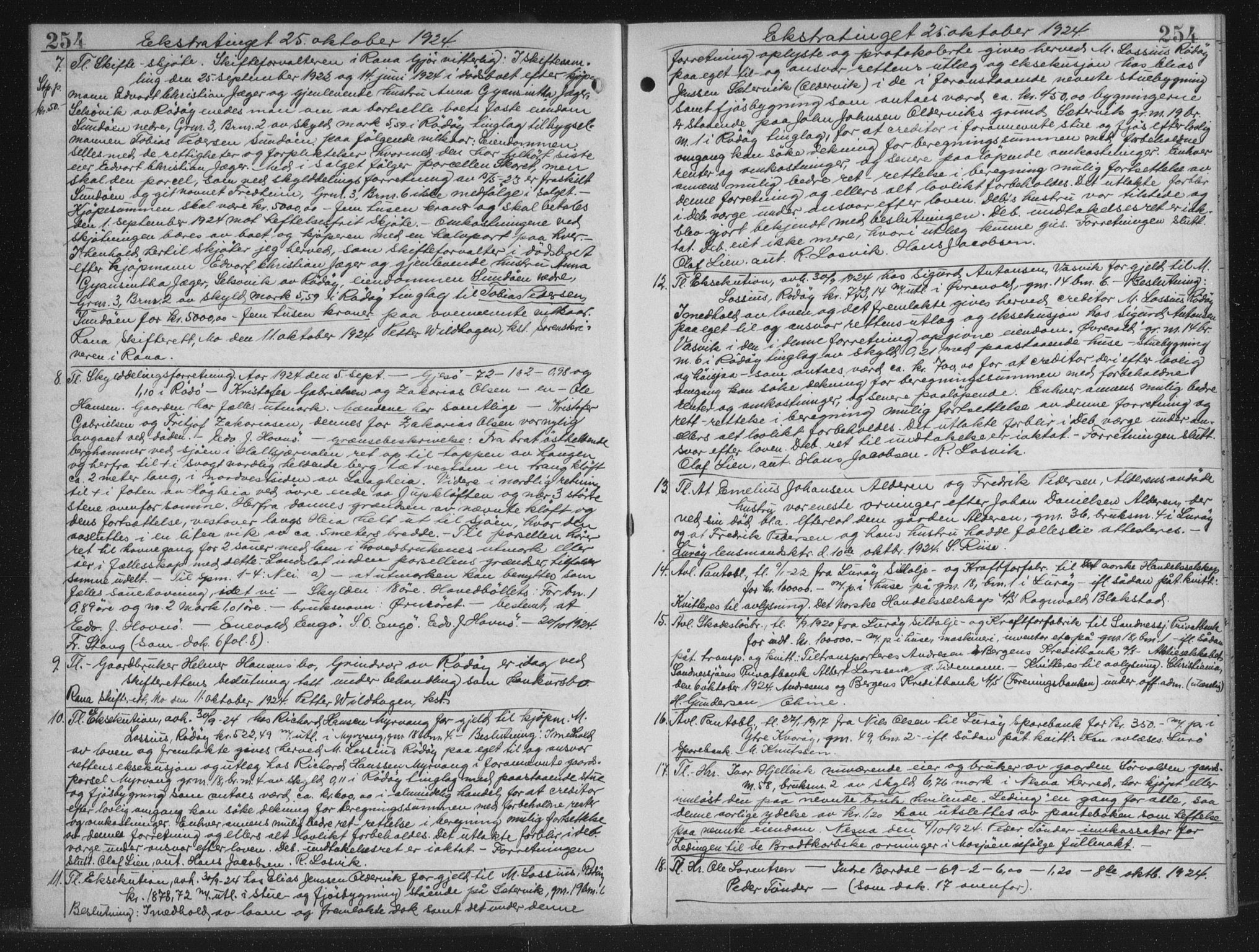 Rana sorenskriveri , AV/SAT-A-1108/1/2/2C/L0018: Mortgage book no. 18, 1923-1928, p. 254, Deed date: 25.10.1924