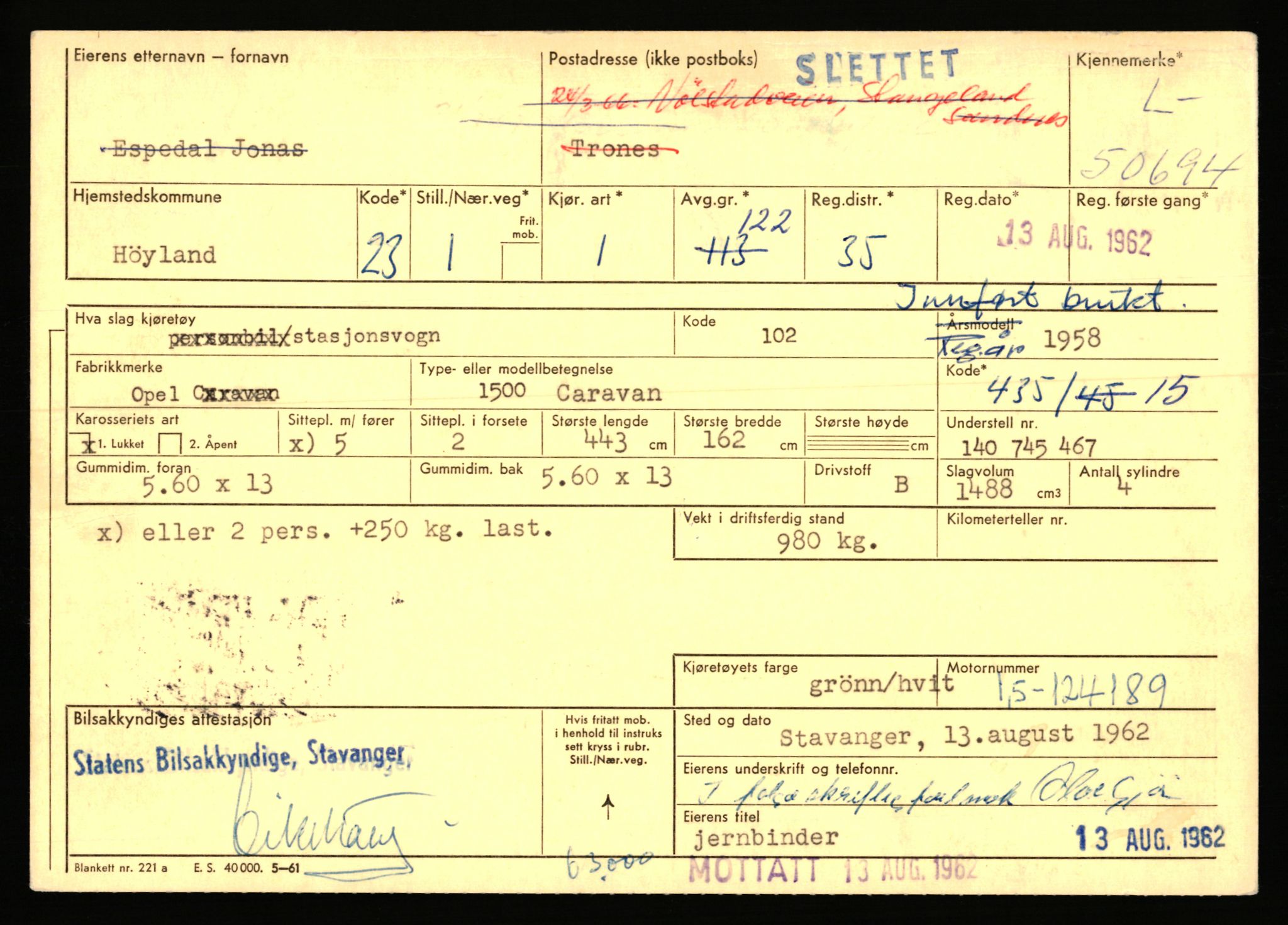 Stavanger trafikkstasjon, AV/SAST-A-101942/0/F/L0050: L-50600 - L-51299, 1930-1971, p. 307