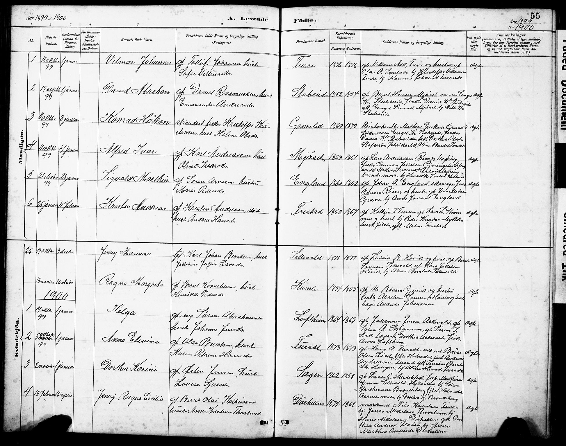 Askvoll sokneprestembete, AV/SAB-A-79501/H/Hab/Haba/L0003: Parish register (copy) no. A 3, 1886-1928, p. 55