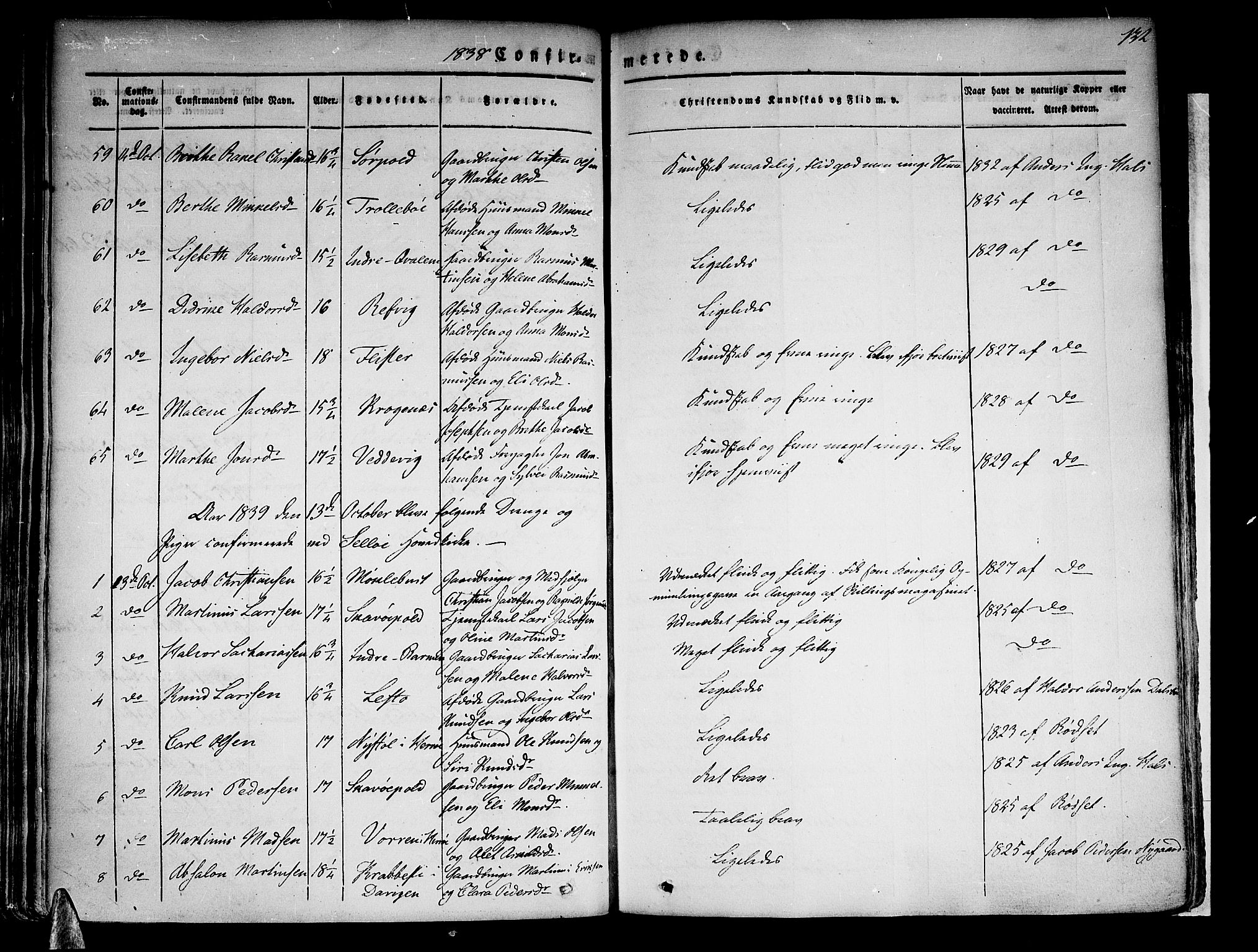 Selje sokneprestembete, SAB/A-99938/H/Ha/Haa/Haaa: Parish register (official) no. A 9, 1829-1844, p. 132