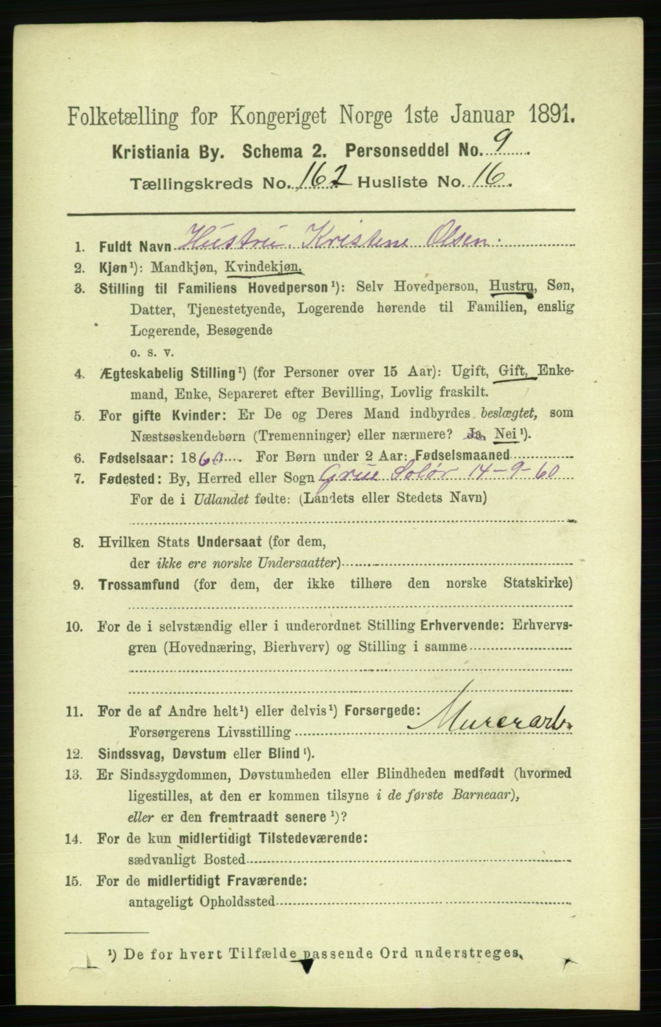 RA, 1891 census for 0301 Kristiania, 1891, p. 93389