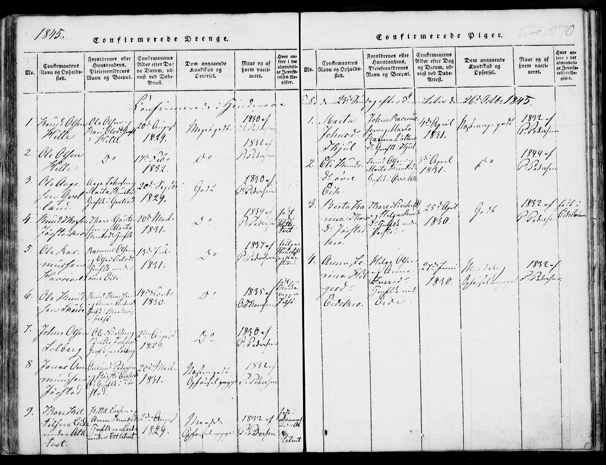 Nedstrand sokneprestkontor, AV/SAST-A-101841/01/IV: Parish register (official) no. A 7, 1816-1870, p. 270