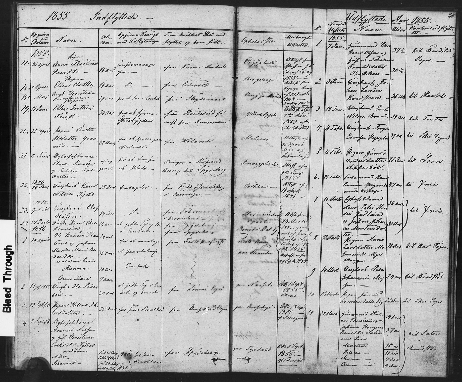 Enebakk prestekontor Kirkebøker, SAO/A-10171c/F/Fa/L0014: Parish register (official) no. I 14, 1833-1878, p. 36