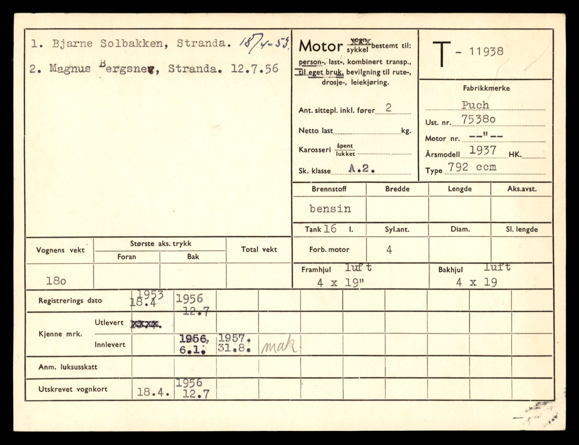 Møre og Romsdal vegkontor - Ålesund trafikkstasjon, AV/SAT-A-4099/F/Fe/L0031: Registreringskort for kjøretøy T 11800 - T 11996, 1927-1998, p. 2397