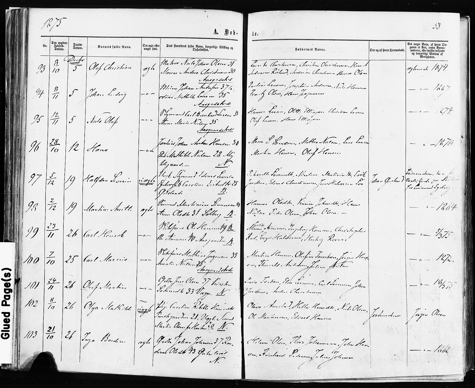 Borre kirkebøker, AV/SAKO-A-338/F/Fa/L0008: Parish register (official) no. I 8, 1868-1877, p. 53