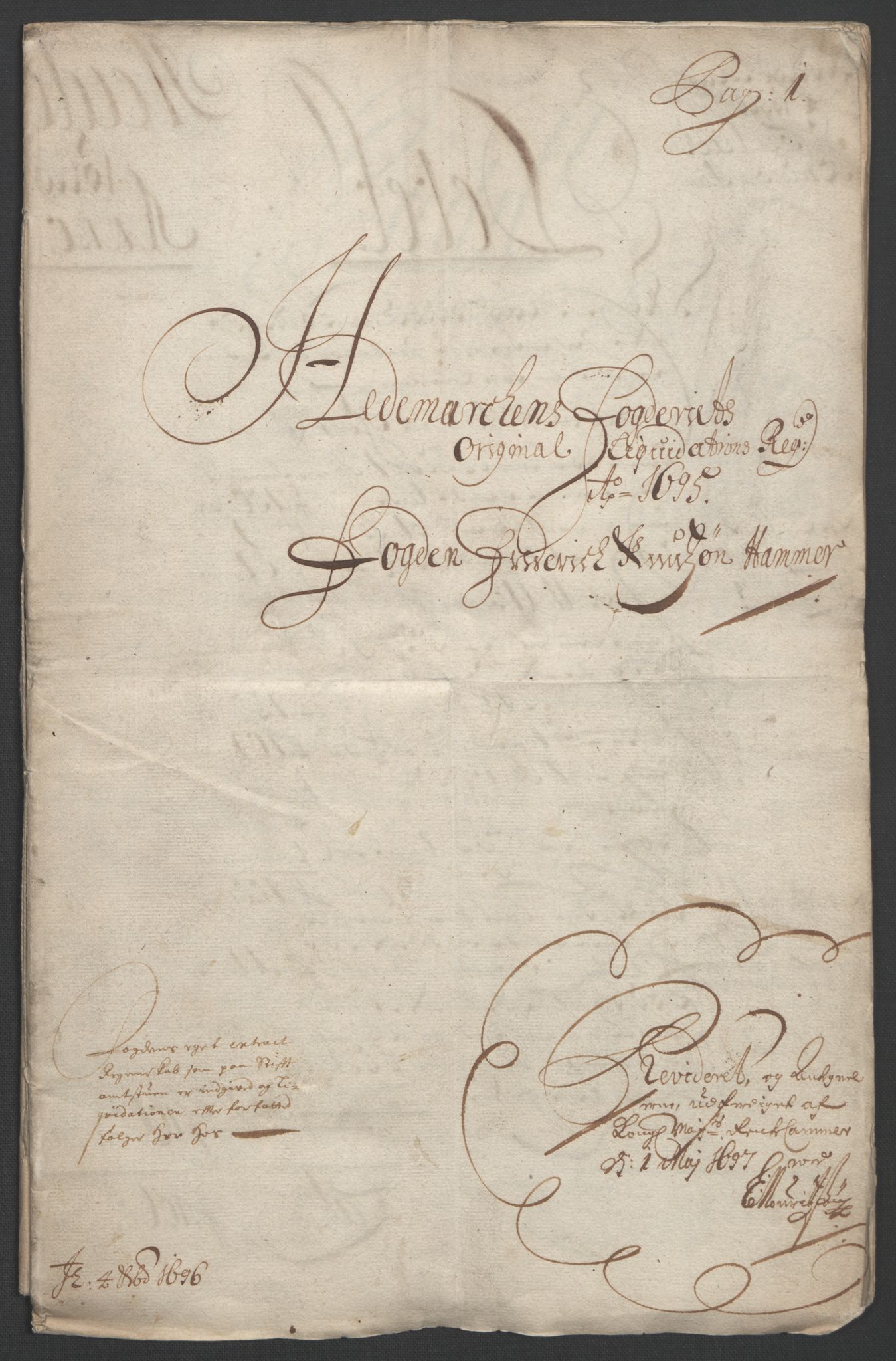 Rentekammeret inntil 1814, Reviderte regnskaper, Fogderegnskap, RA/EA-4092/R16/L1036: Fogderegnskap Hedmark, 1695-1696, p. 3