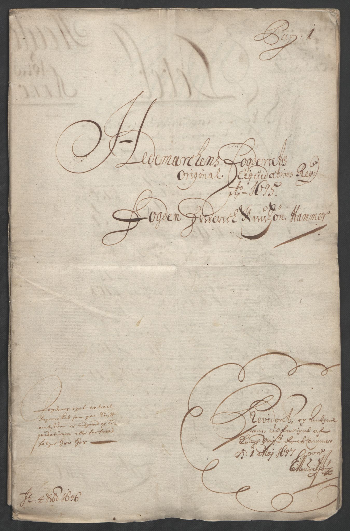 Rentekammeret inntil 1814, Reviderte regnskaper, Fogderegnskap, AV/RA-EA-4092/R16/L1036: Fogderegnskap Hedmark, 1695-1696, p. 3