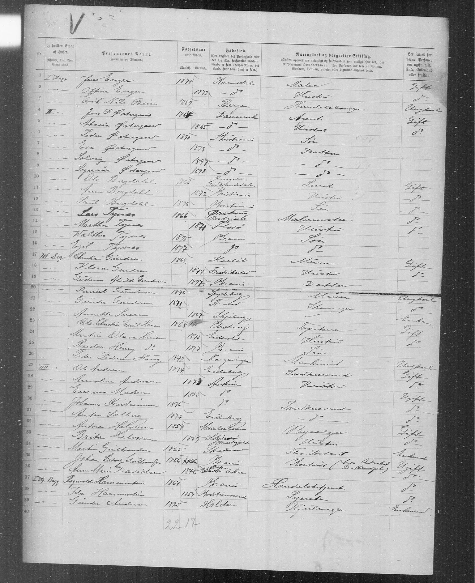 OBA, Municipal Census 1899 for Kristiania, 1899, p. 4720