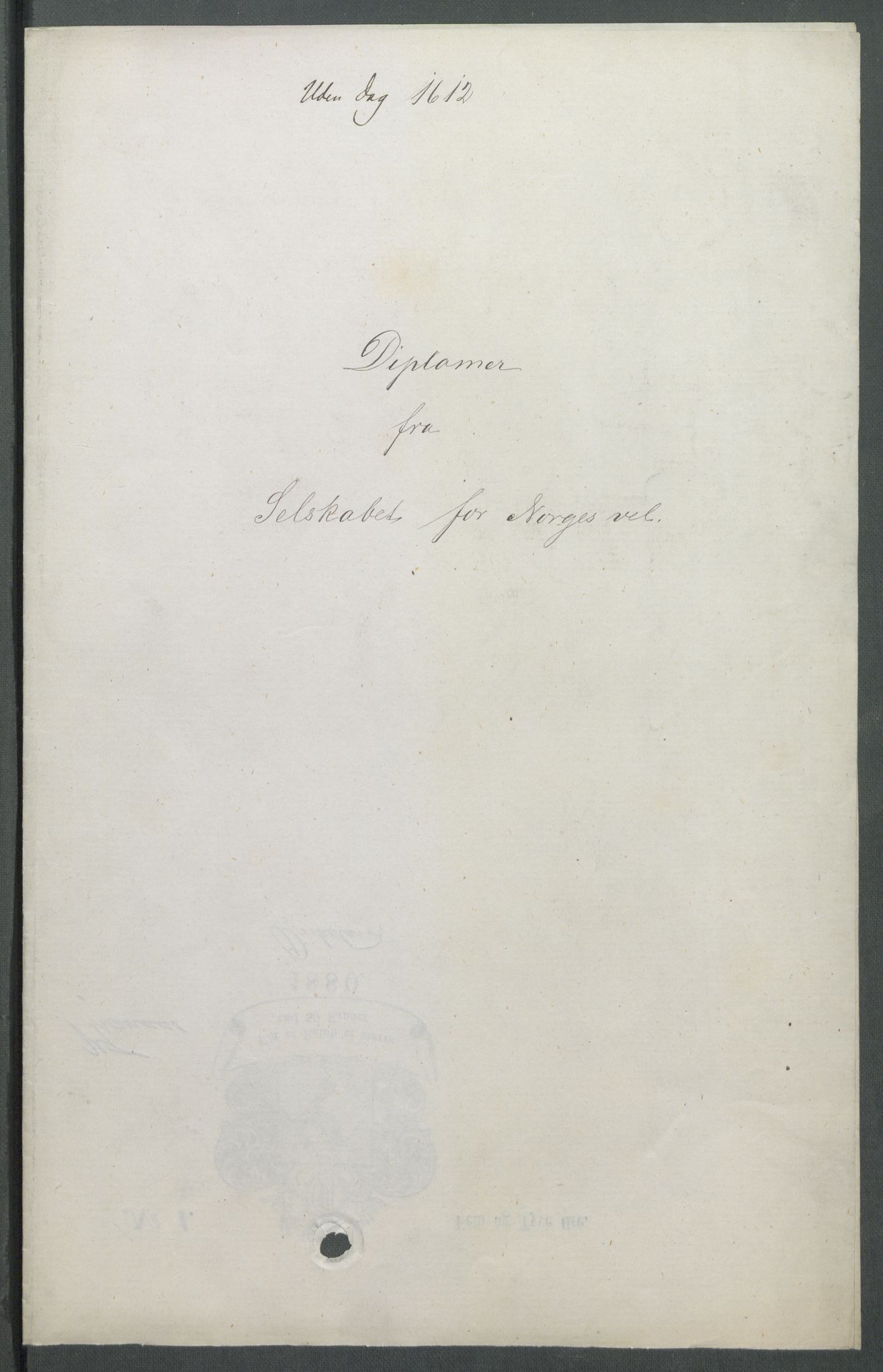 Riksarkivets diplomsamling, RA/EA-5965/F02/L0121: Dokumenter, 1612, p. 65