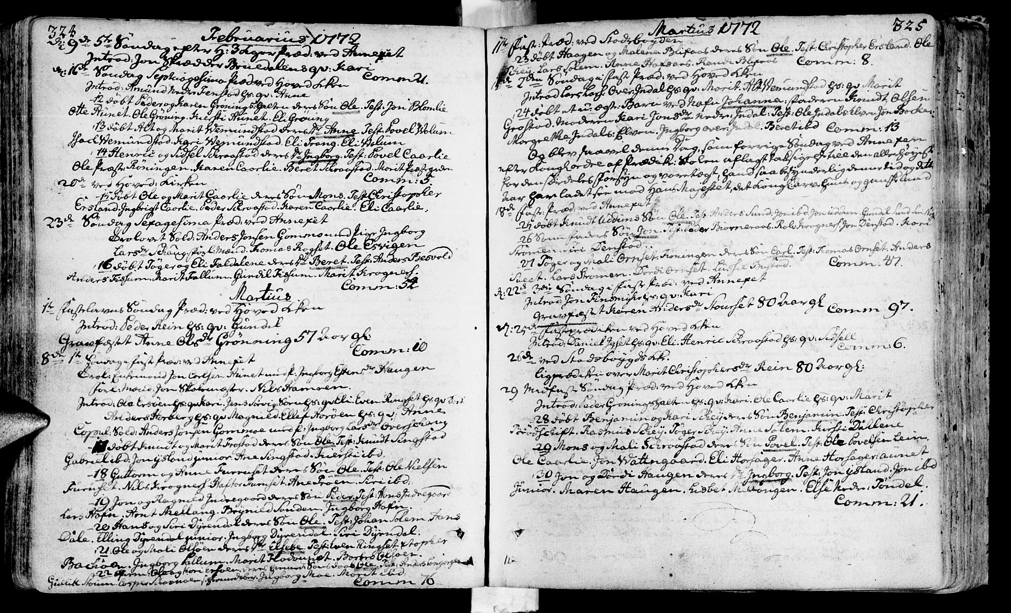 Ministerialprotokoller, klokkerbøker og fødselsregistre - Sør-Trøndelag, SAT/A-1456/646/L0605: Parish register (official) no. 646A03, 1751-1790, p. 324-325