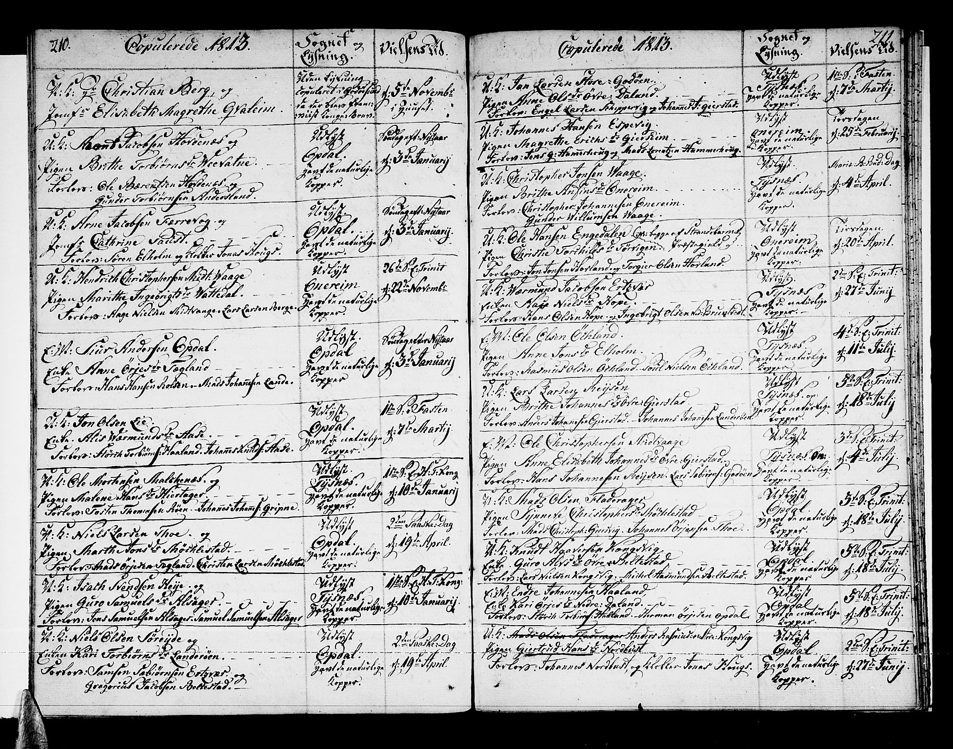 Tysnes sokneprestembete, SAB/A-78601/H/Haa: Parish register (official) no. A 6, 1804-1816, p. 210-211