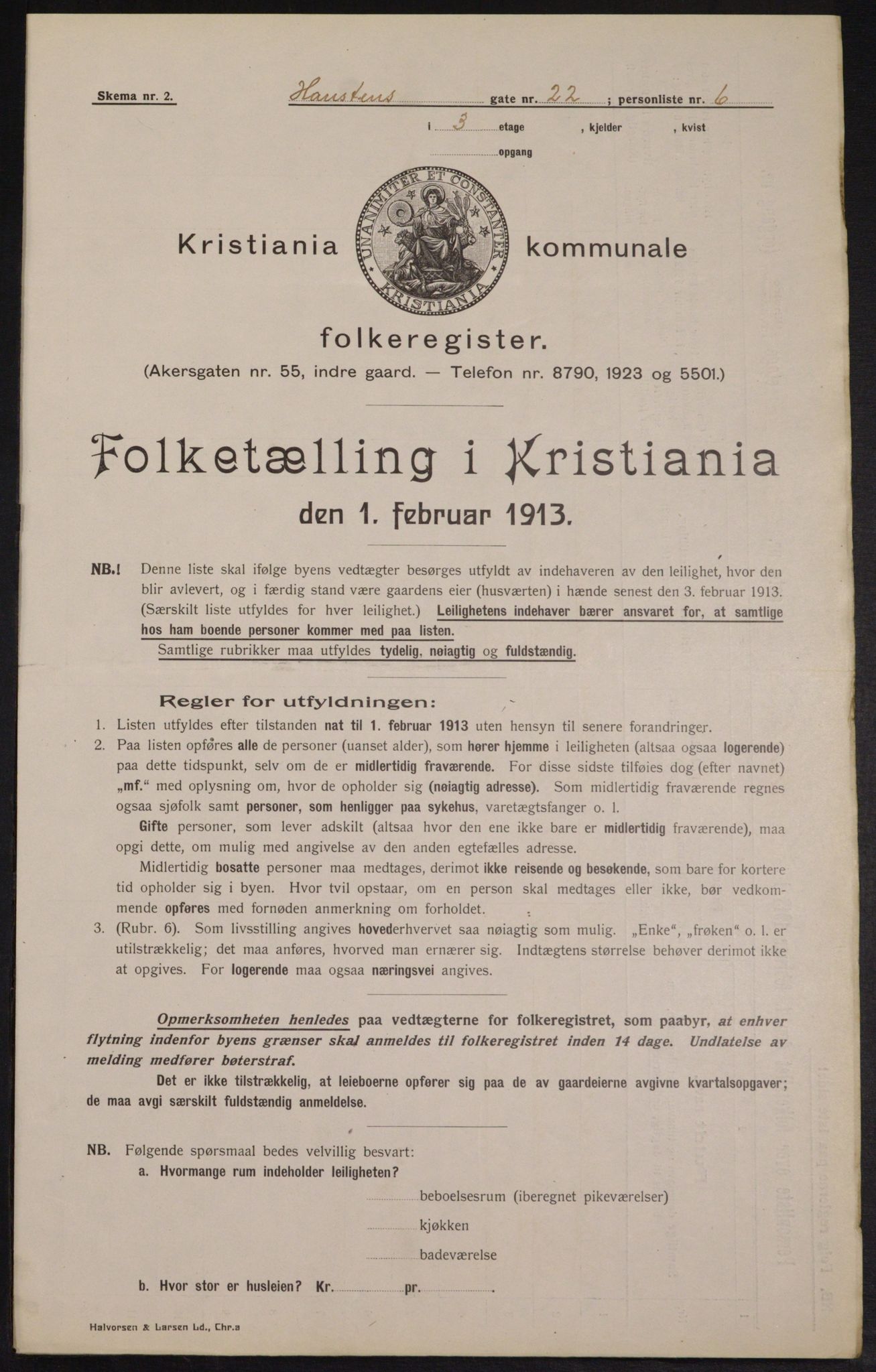 OBA, Municipal Census 1913 for Kristiania, 1913, p. 35083