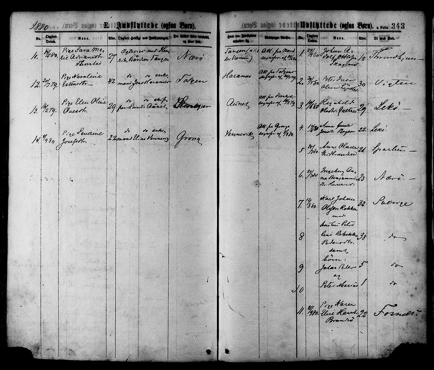 Ministerialprotokoller, klokkerbøker og fødselsregistre - Nord-Trøndelag, SAT/A-1458/780/L0642: Parish register (official) no. 780A07 /1, 1874-1885, p. 343