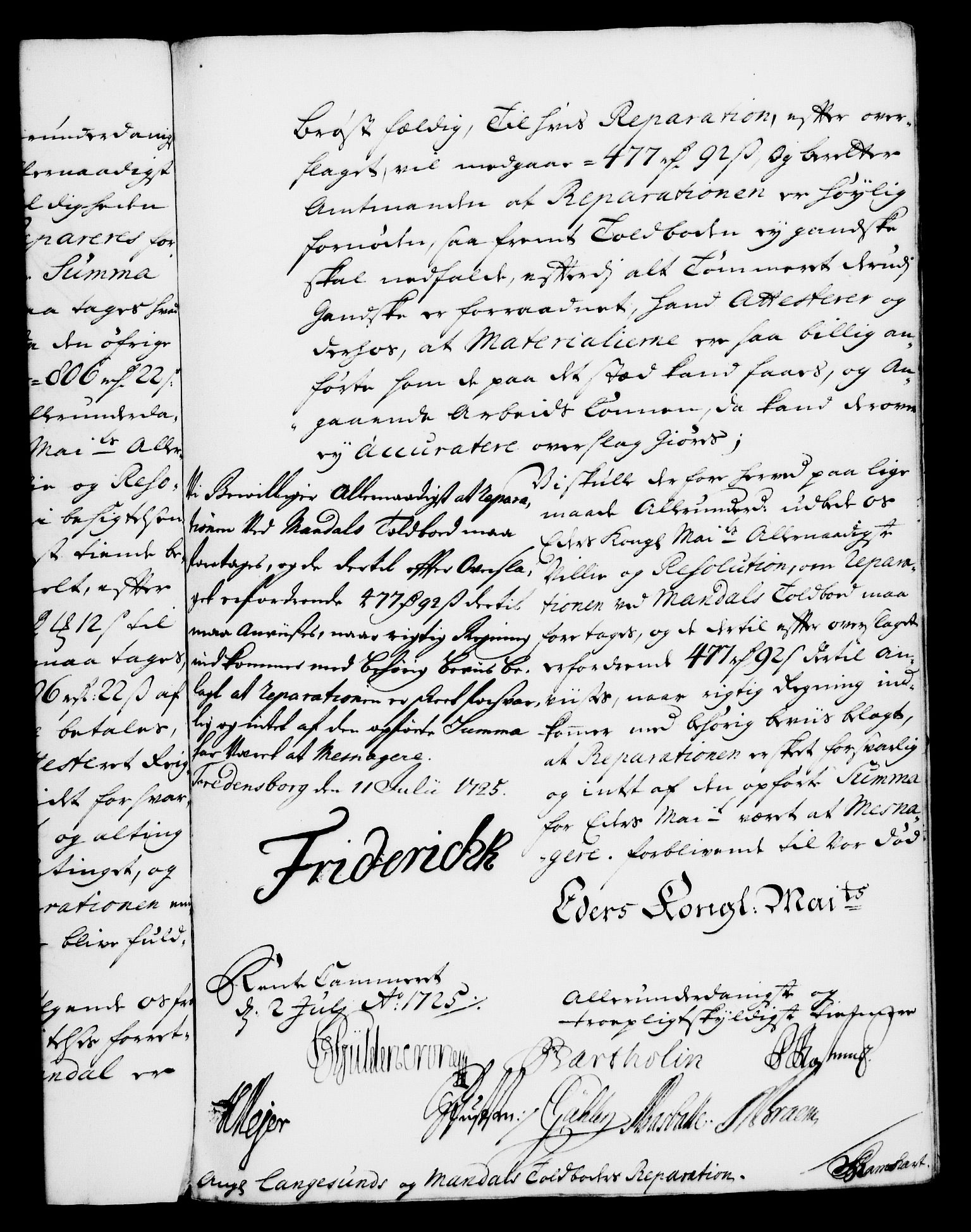 Rentekammeret, Kammerkanselliet, RA/EA-3111/G/Gf/Gfa/L0008: Norsk relasjons- og resolusjonsprotokoll (merket RK 52.8), 1725, p. 605