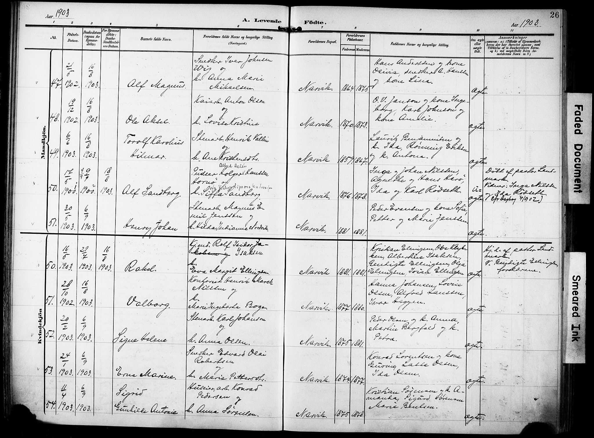 Ministerialprotokoller, klokkerbøker og fødselsregistre - Nordland, AV/SAT-A-1459/871/L0994: Parish register (official) no. 871A10, 1902-1910, p. 26