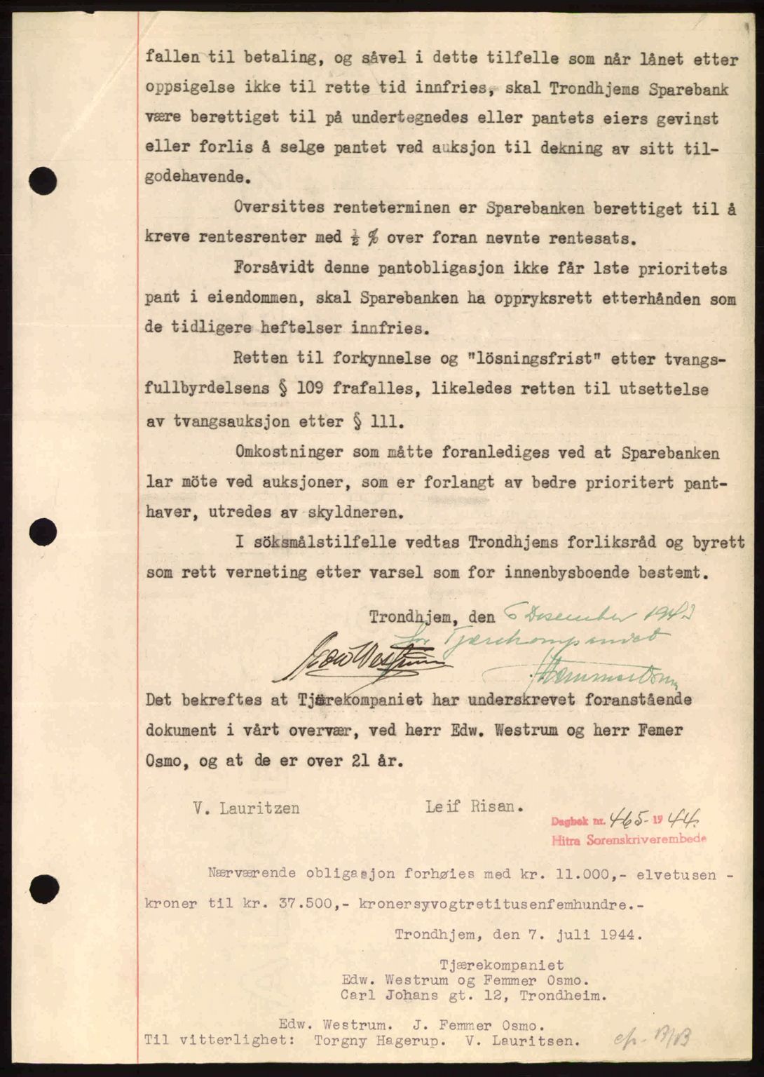 Hitra sorenskriveri, AV/SAT-A-0018/2/2C/2Ca: Mortgage book no. B1, 1939-1949, Diary no: : 881/1943
