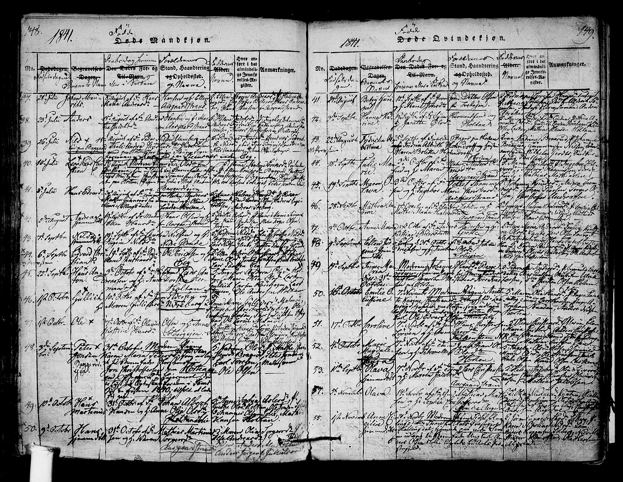 Borre kirkebøker, SAKO/A-338/F/Fa/L0004: Parish register (official) no. I 4, 1815-1845, p. 148-149