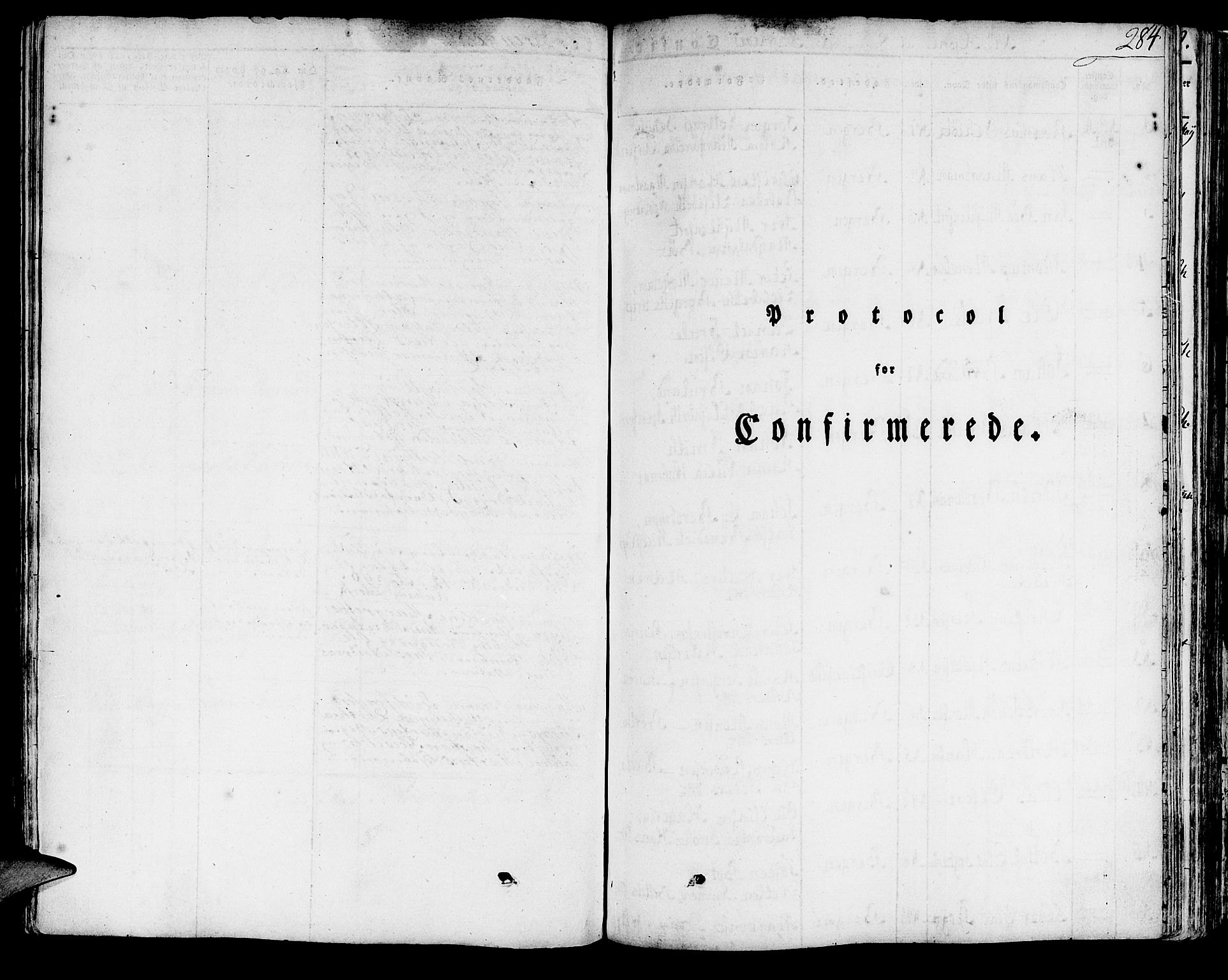 Domkirken sokneprestembete, SAB/A-74801/H/Haa/L0012: Parish register (official) no. A 12, 1821-1840, p. 284