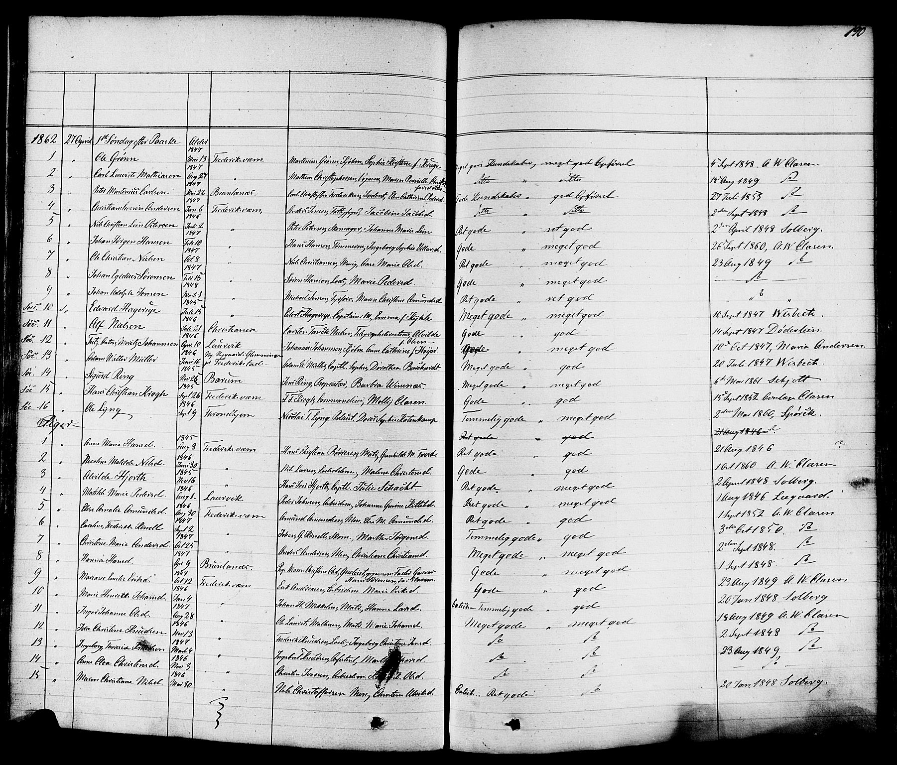 Stavern kirkebøker, AV/SAKO-A-318/F/Fa/L0007: Parish register (official) no. 7, 1840-1877, p. 190